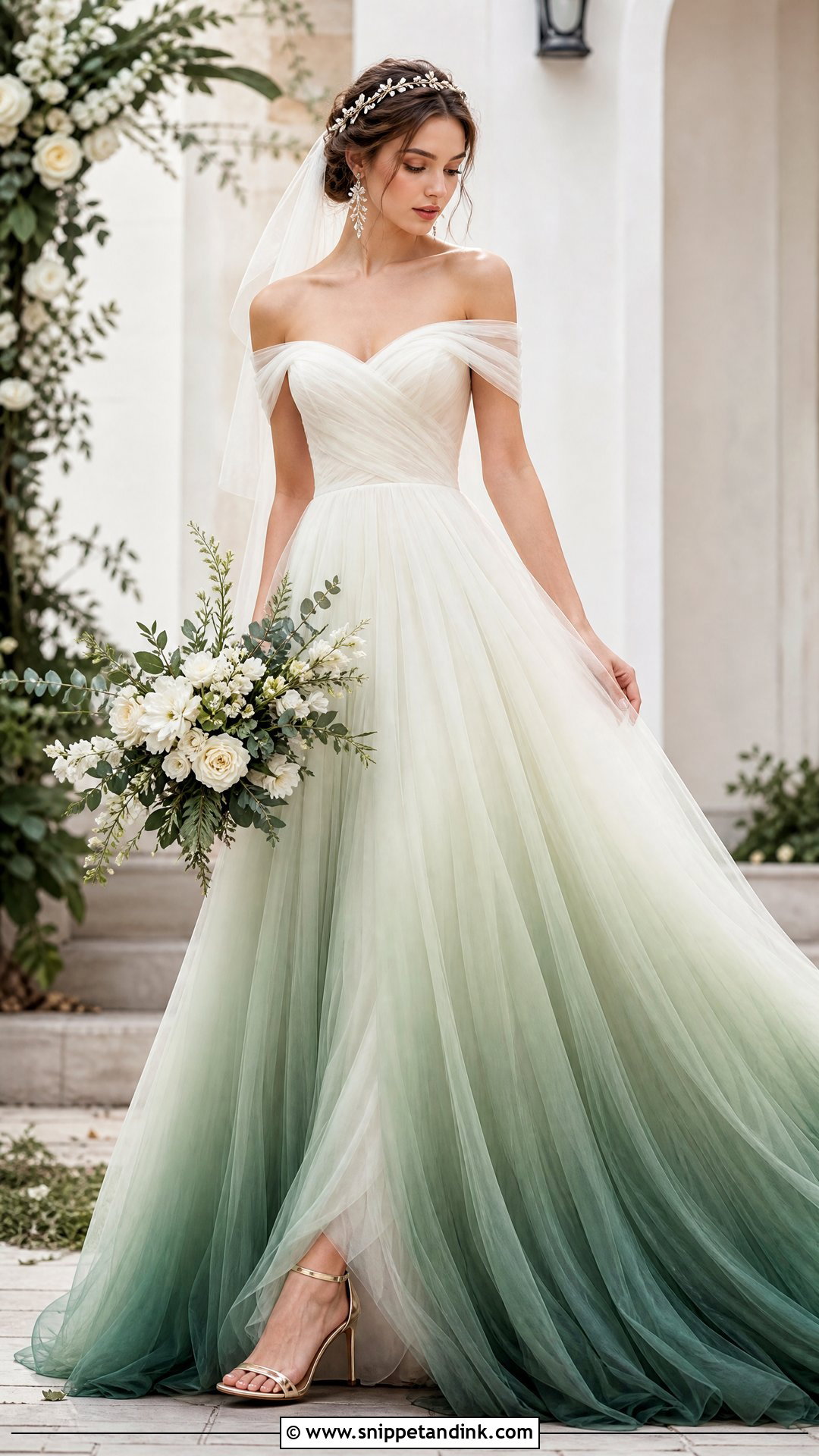Green Ombre Wedding Dress - Snippet and Ink - 20 Wedding Dress with Green Accents Ideas