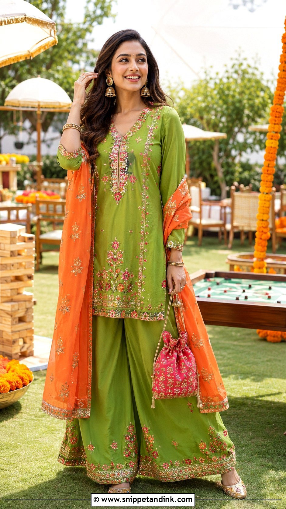 Green Palazzo Suit Carnival Outfit - Snippet and Ink - 20 Carnival Outfit Ideas Indian Wedding