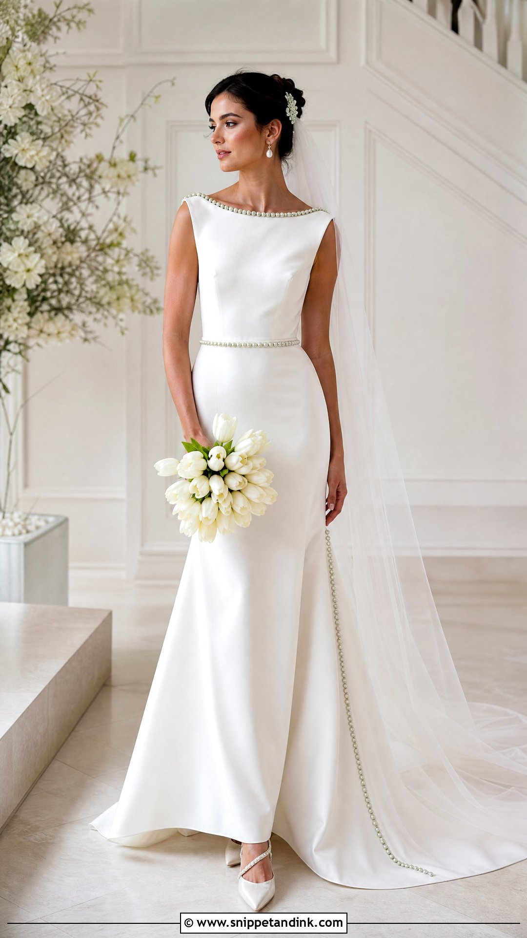 Green Pearl Detail Wedding Dress - Snippet and Ink - 20 Wedding Dress with Green Detail Ideas