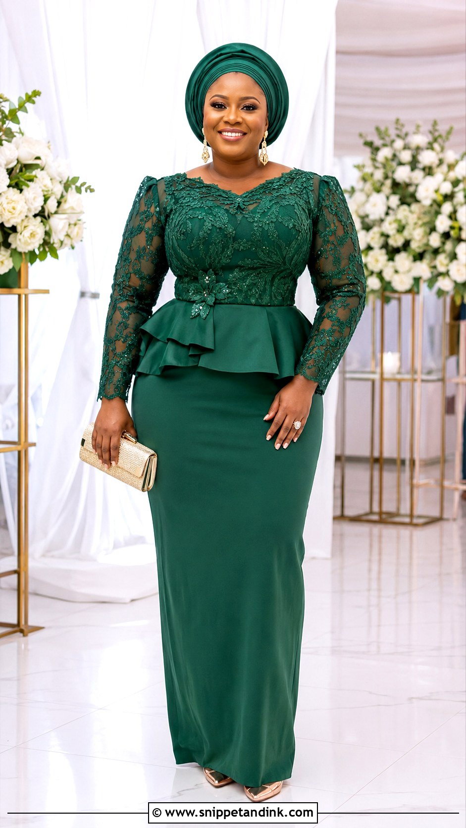 Green Peplum Skirt Bridesmaid Dress - Snippet and Ink - 20 African Bridal Maids Dresses Style