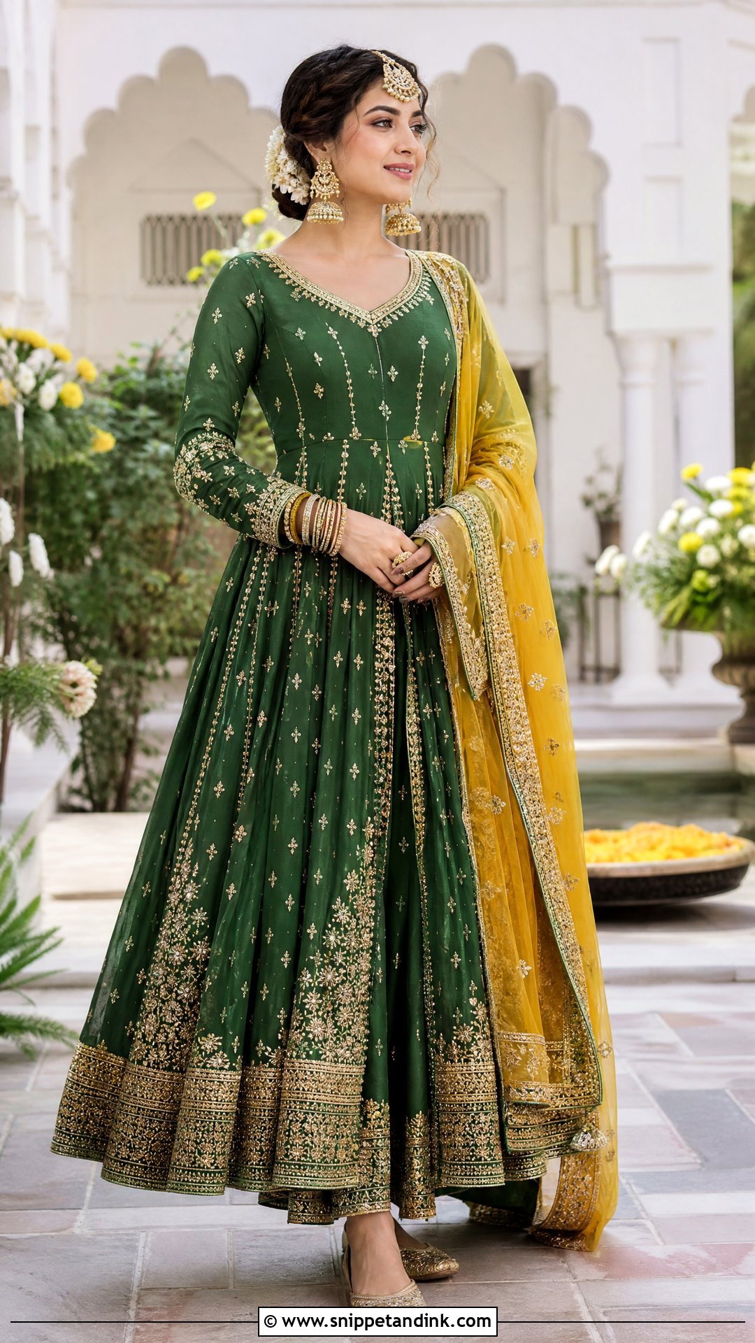 Green Peshwas Dholki Bridal Outfit - Snippet and Ink - 20 Dholki Outfit Bride Ideas