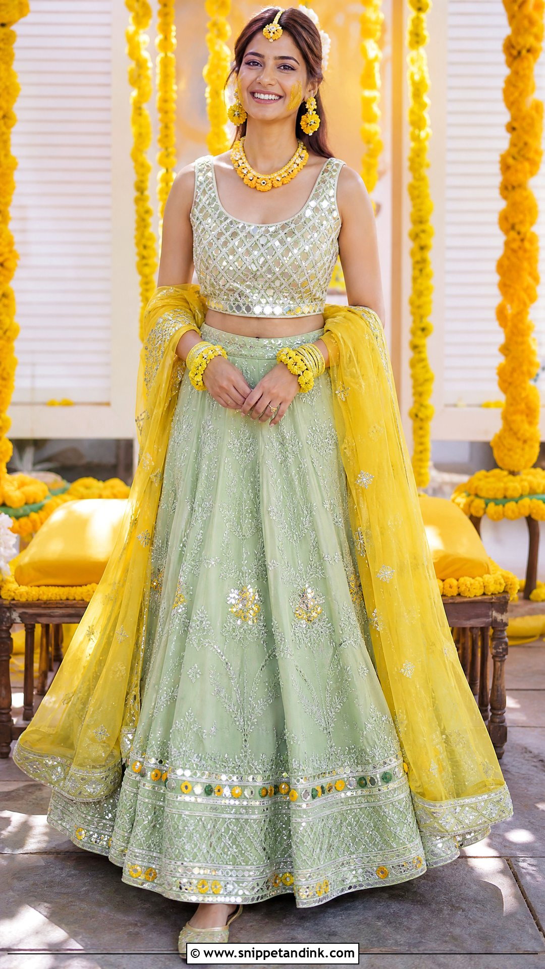 Green Pithi Outfit For Bride - Snippet and Ink - 25 Pithi Outfit Brides Ideas