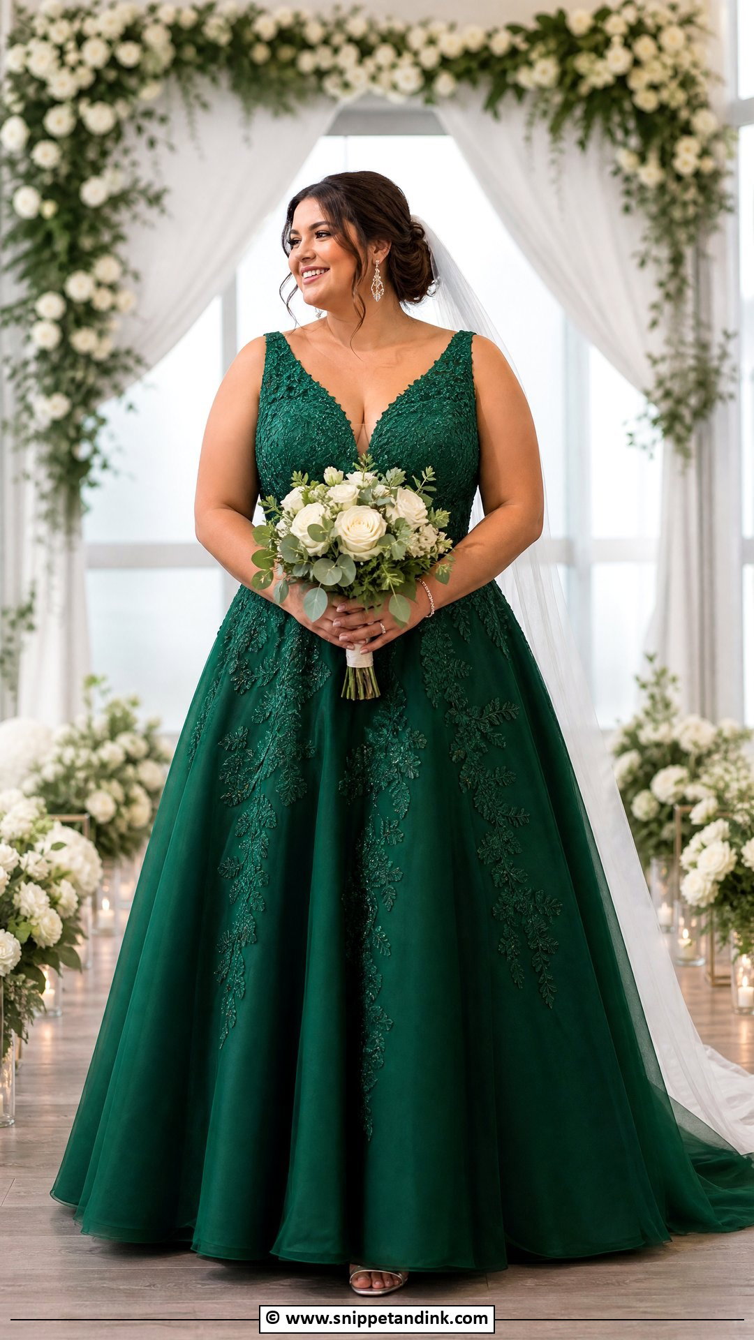 Green Plus Size Wedding Dress - Snippet and Ink - 35 Green Wedding Dress Ideas