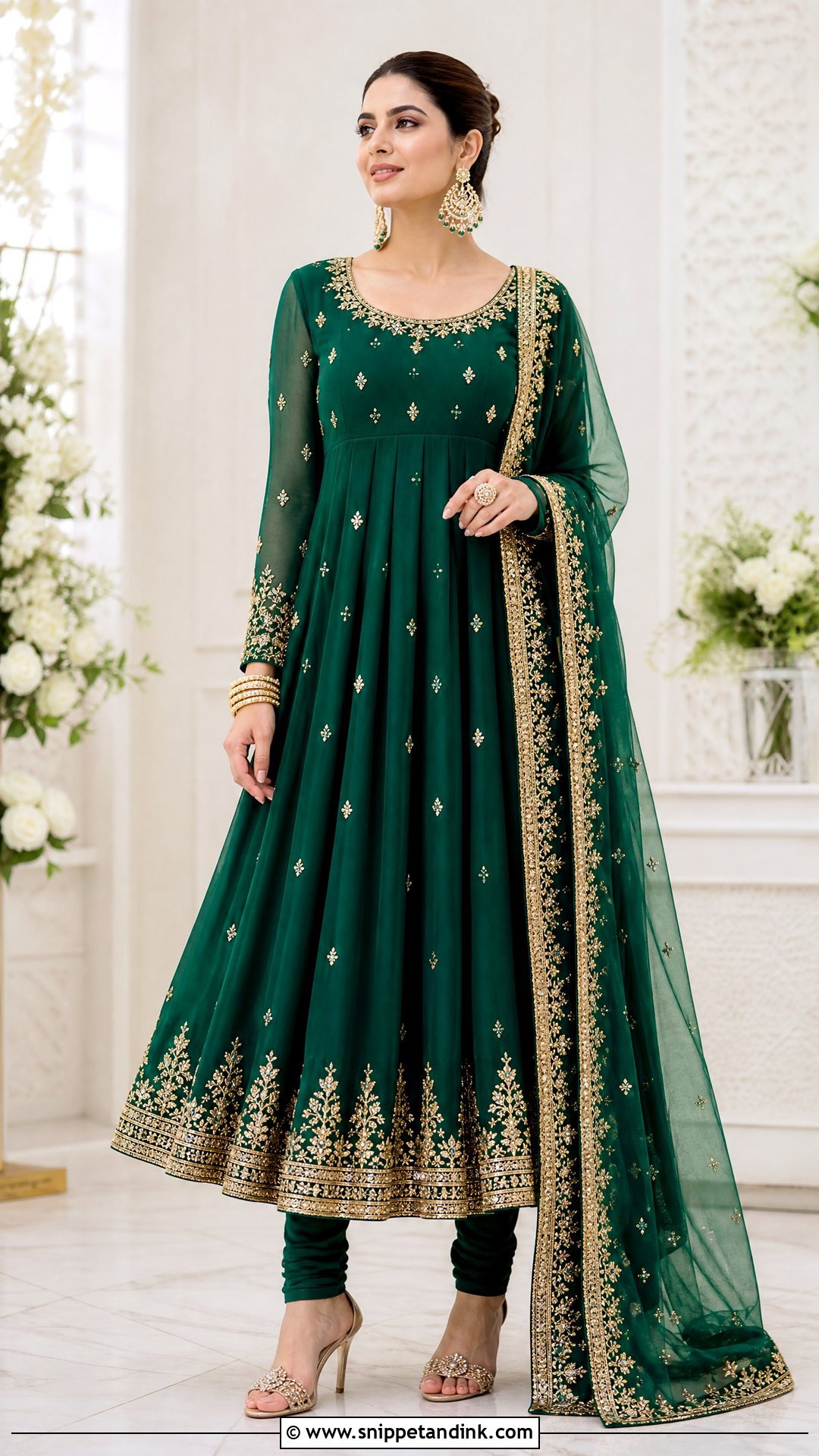 Green Punjabi Anarkali Suit For Wedding - Snippet and Ink - 25 Trending Punjabi Suits for Wedding