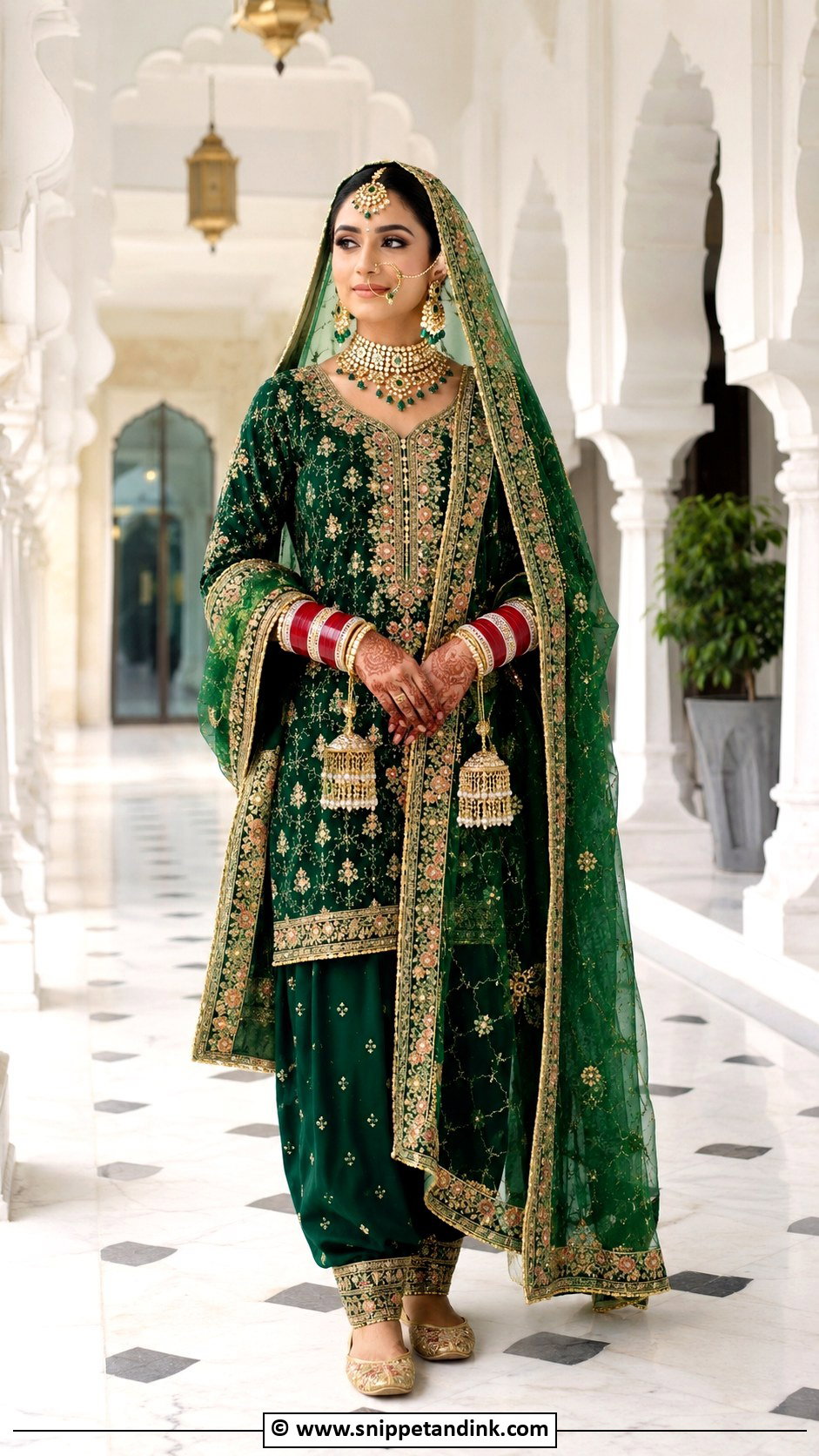 Green Punjabi Bridal Suit - Snippet and Ink - 25 Bridal Suits Punjabi Sikh Bride