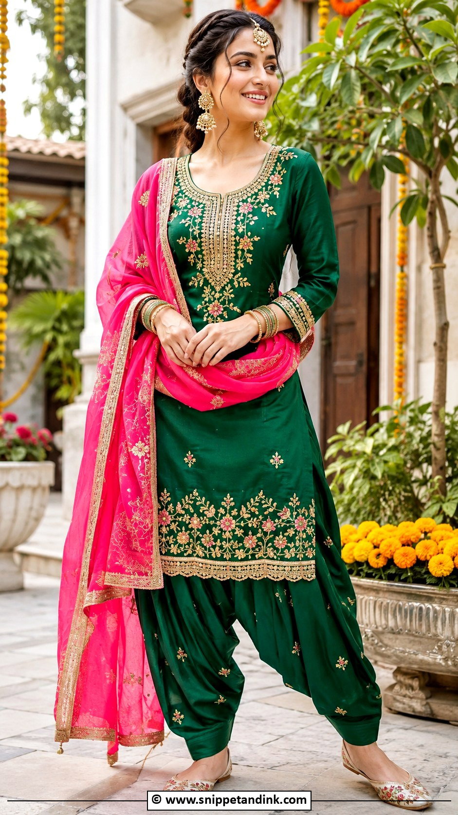 Green Punjabi Suit For Jaggo - Snippet and Ink - 30 Jaggo Outfit Punjabi Suit Ideas