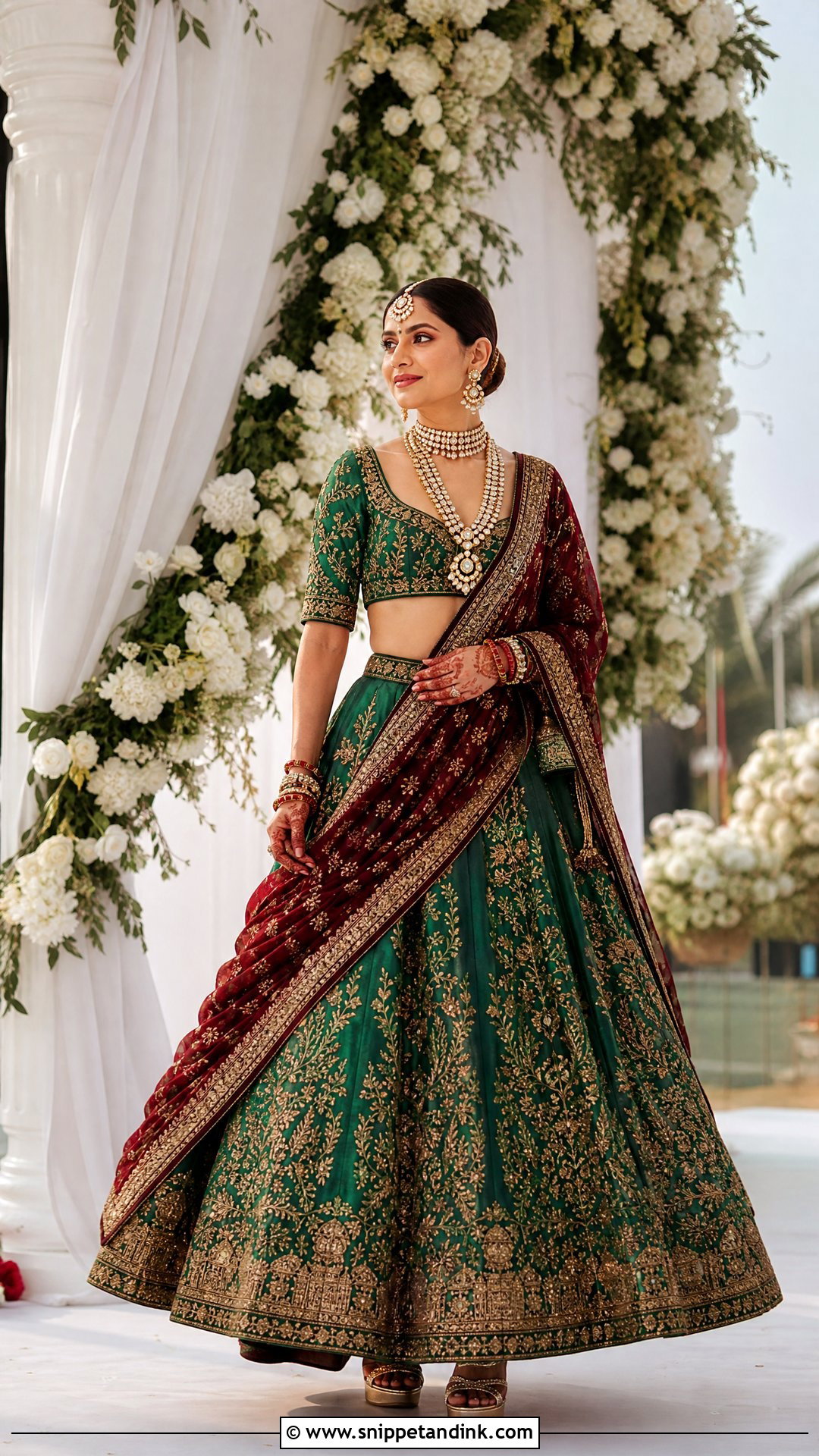 Green Sabyasachi Bridal Lehenga - Snippet and Ink - 20 Indian Bridal Wear Sabyasachi Brides Ideas