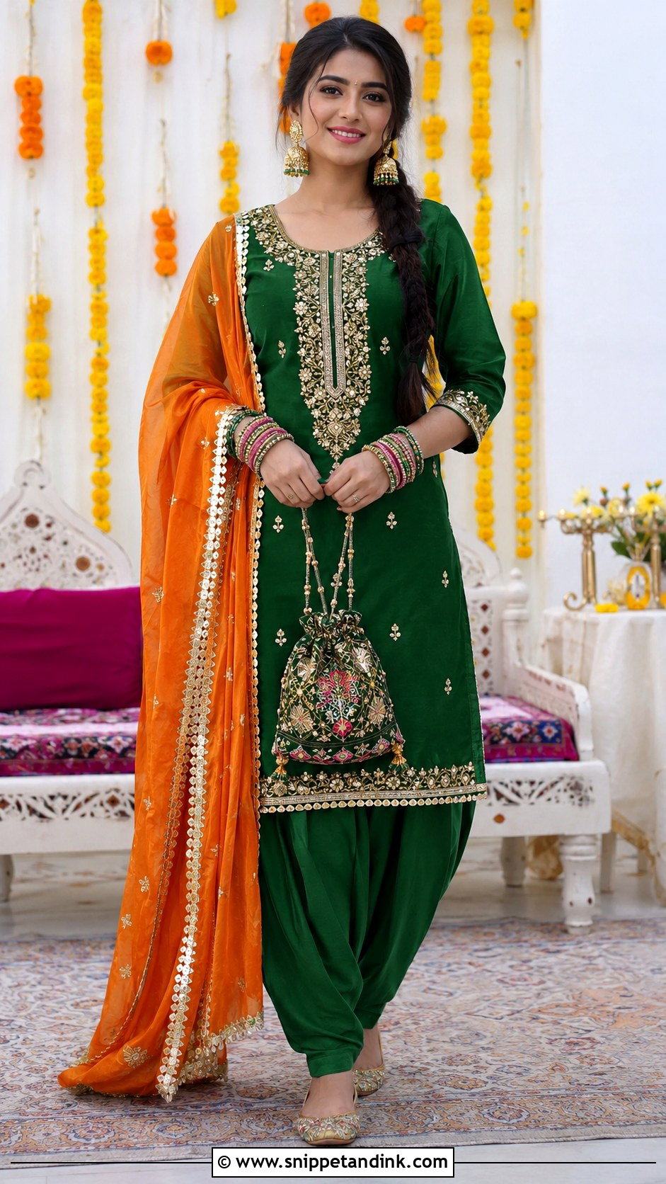 Green Salwar Suit Mehndi Outfit - Snippet and Ink - 20 Mehndi Party Dress Ideas