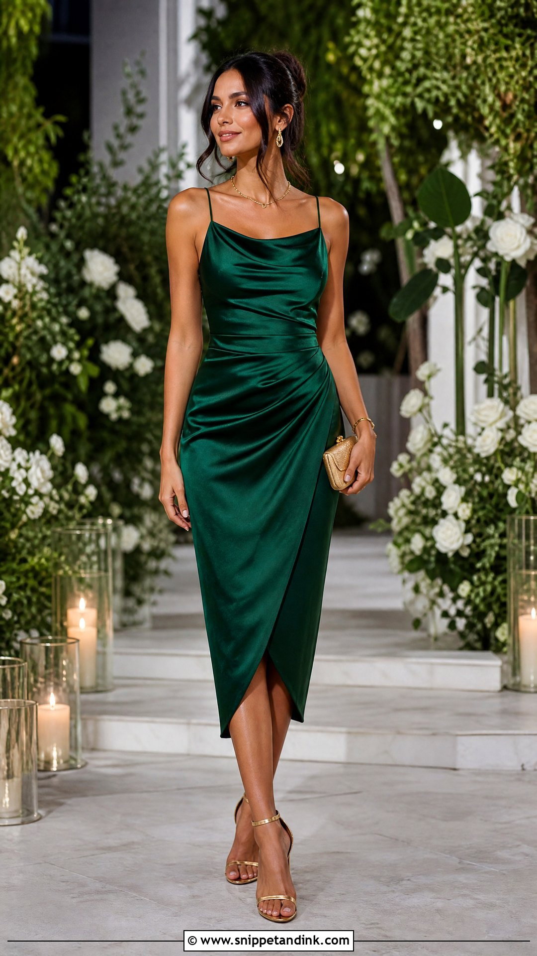 Green Satin Dress for Wedding - Snippet and Ink - 25 Simple Dress for Wedding Ideas