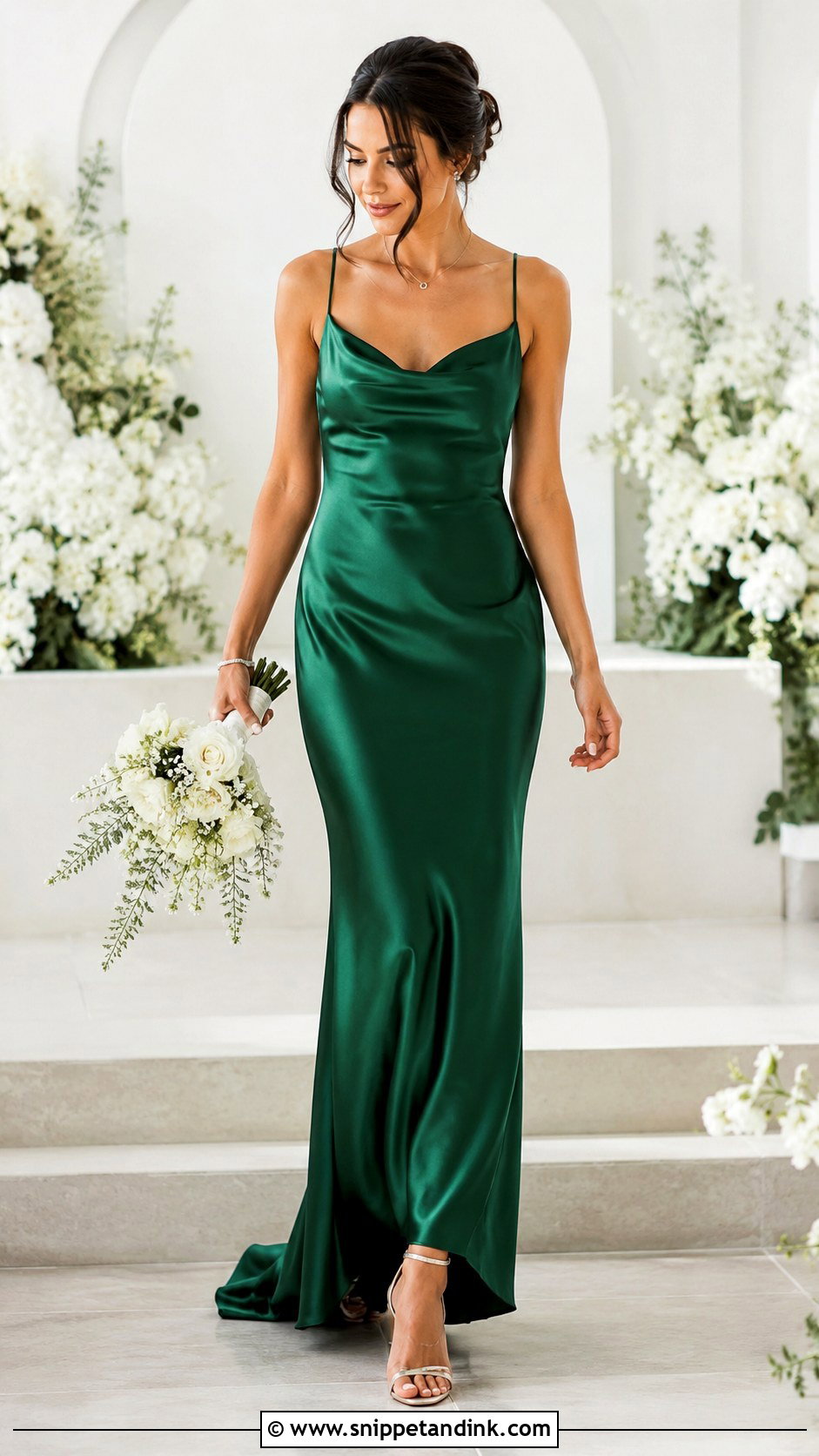 Green Satin Wedding Dress - Snippet and Ink - 25 Green Wedding Dresses