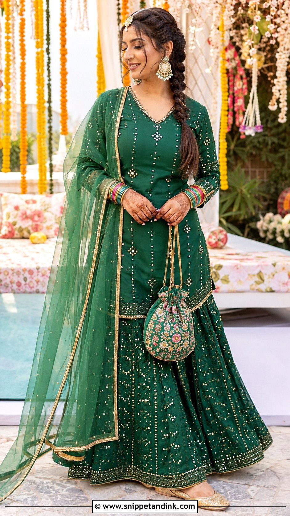Green Sharara Bhabhi Look - Snippet and Ink - 20 Bhabhi Look in Wedding Ideas