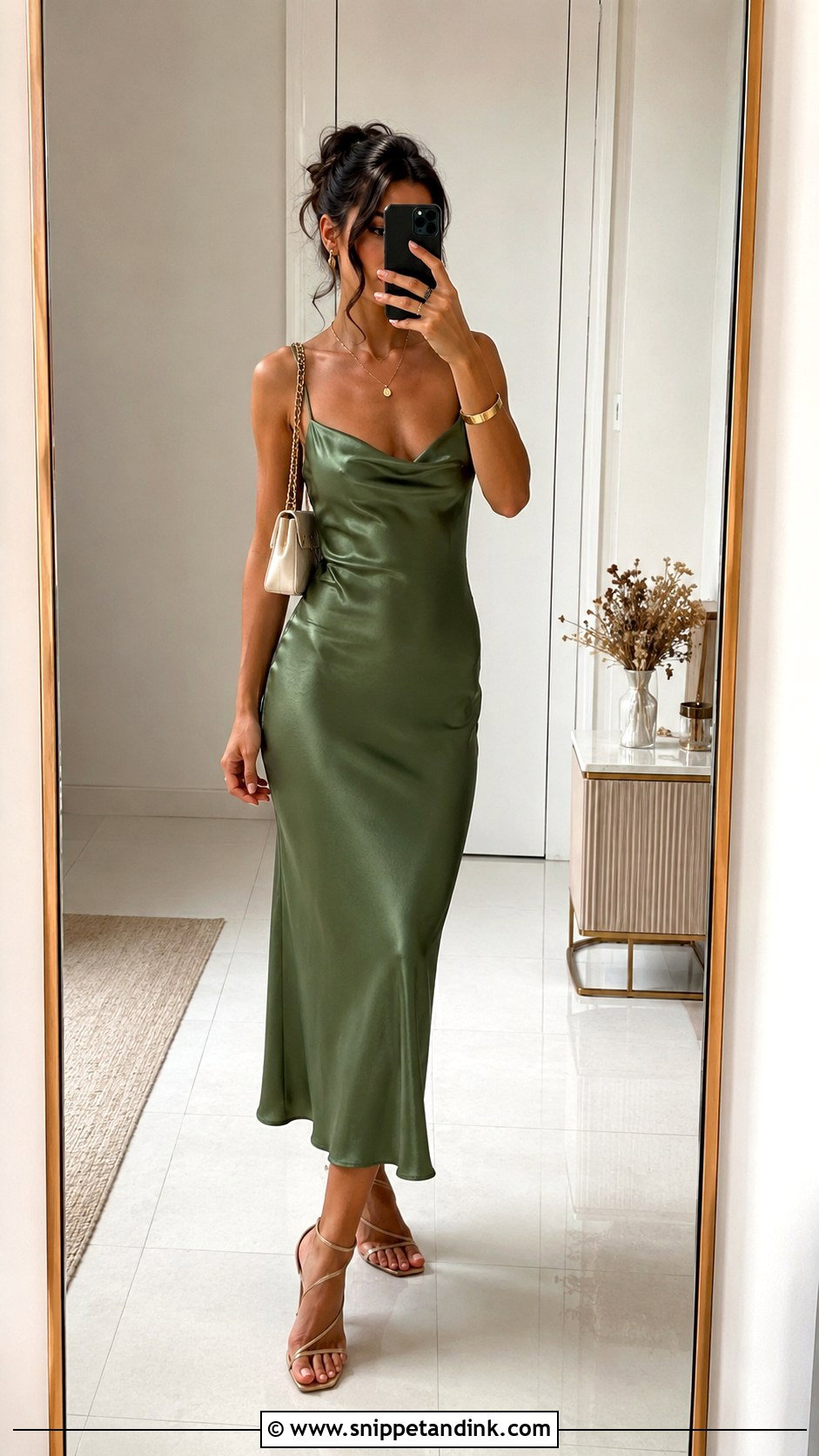 Green Slip Dress Outfit - Snippet and Ink - 25 Green Dress for Wedding Ideas