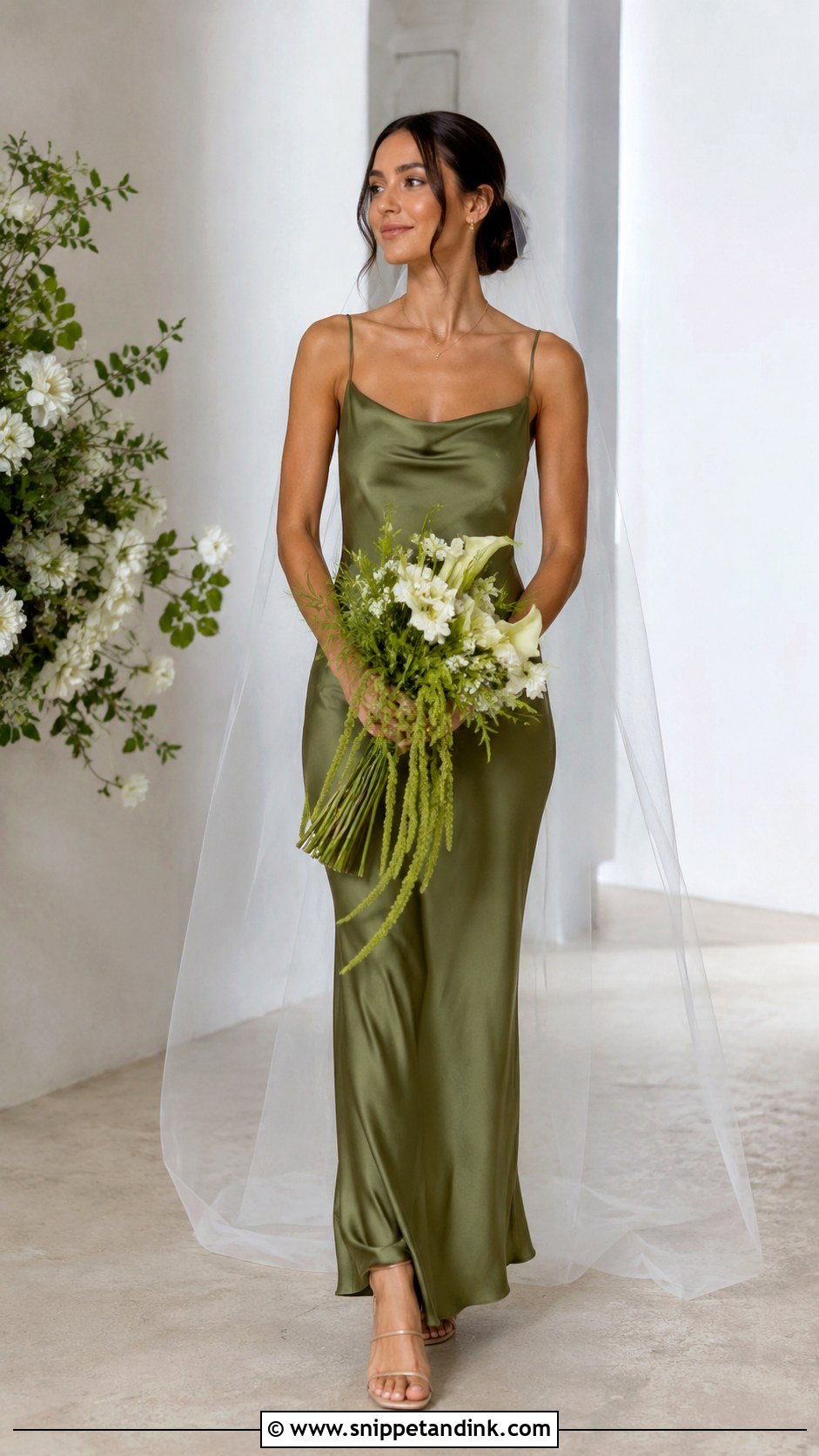 Green Slip Wedding Dress - Snippet and Ink - 25 Green Wedding Dresses