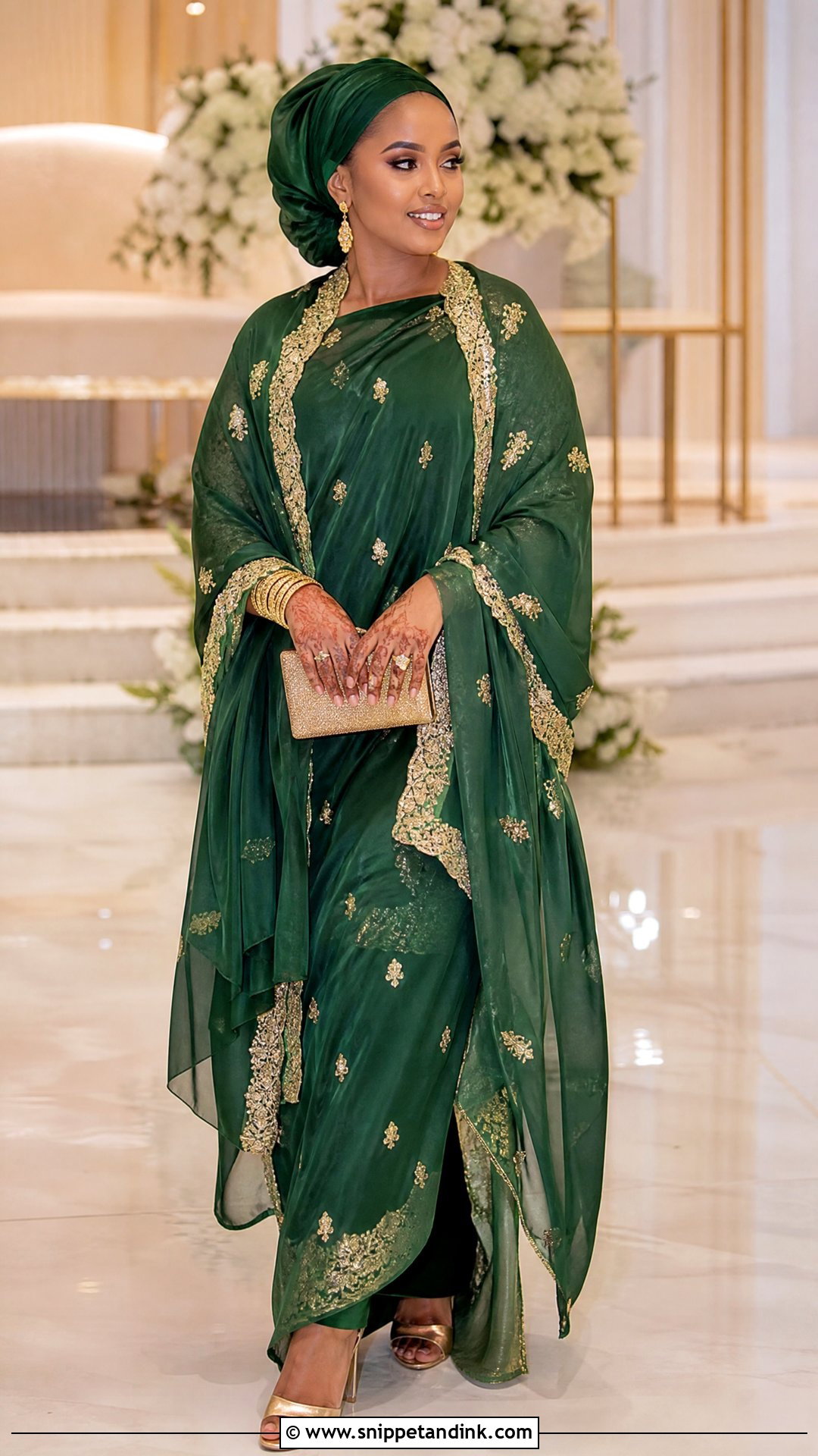 Green Somali Bride Dirac Outfit - Snippet and Ink - 25 Somali Bride Ideas