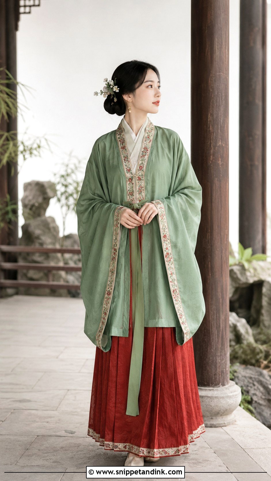 Green Song Dynasty Hanfu Bridal Dress - Snippet and Ink - 20 Chinese Bridal Dress Ideas