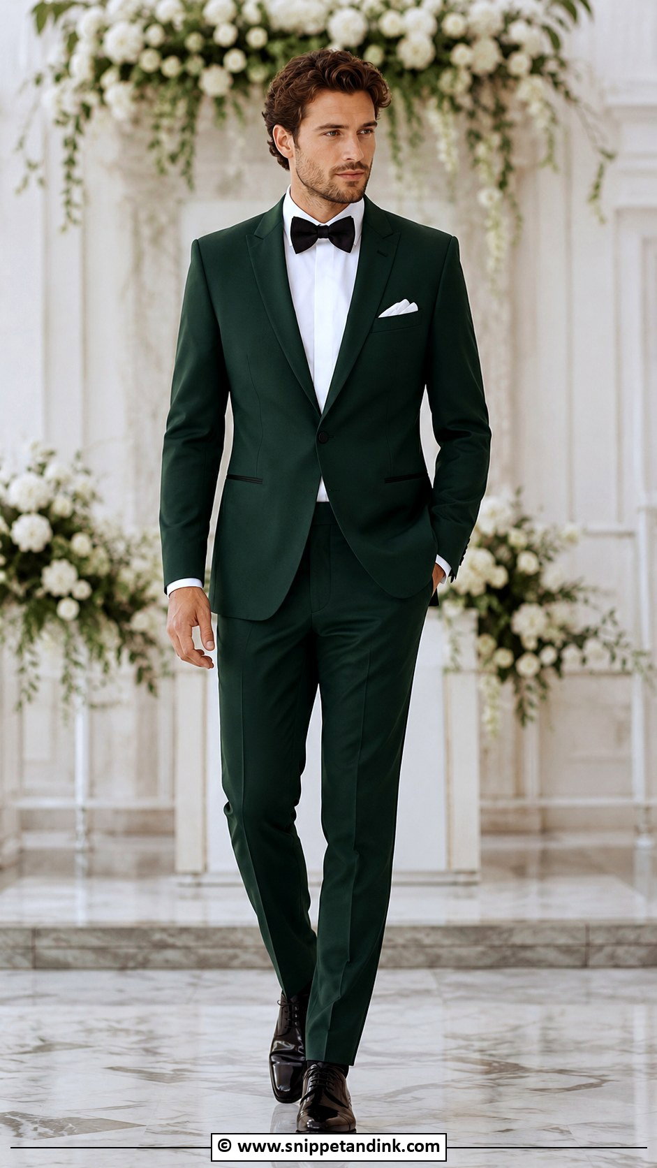 Green Suit With Bow Tie - Snippet and Ink - 30 Green Wedding Suit Ideas
