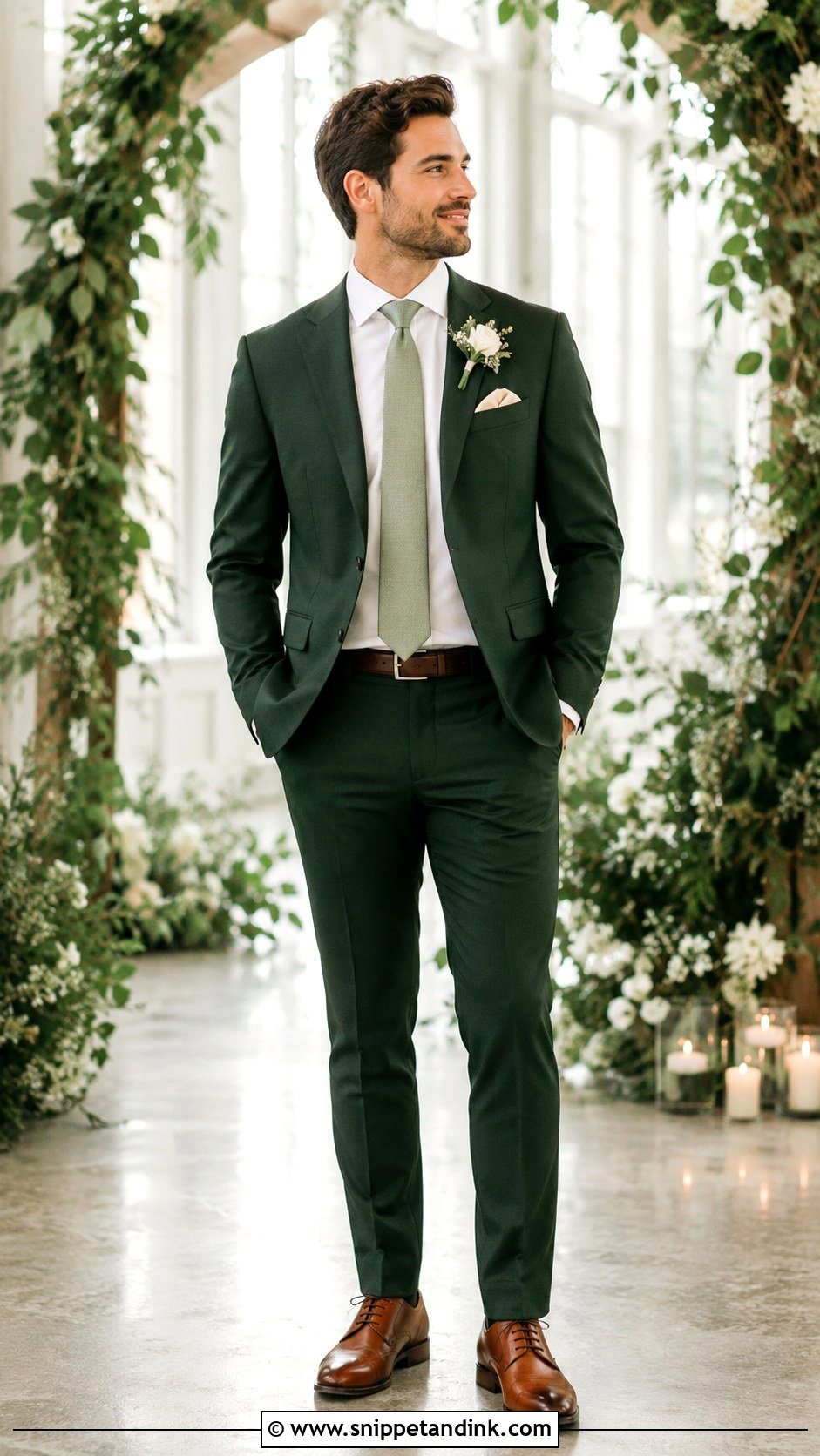 Green Suit With Matching Green Tie - Snippet and Ink - 20 Green Suit Wedding Party Ideas