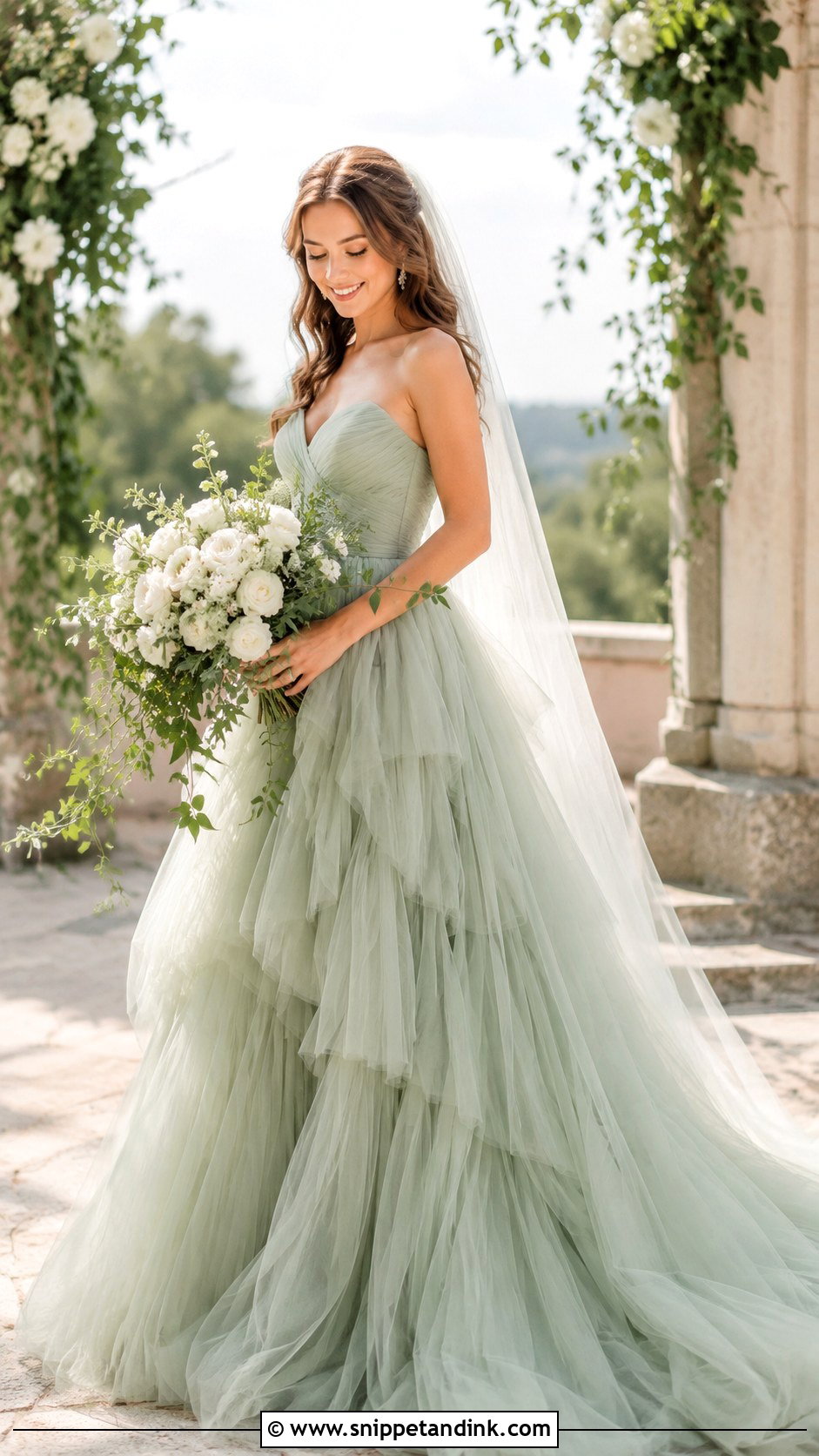 Green Tulle Wedding Dress - Snippet and Ink - 25 Green Wedding Dresses
