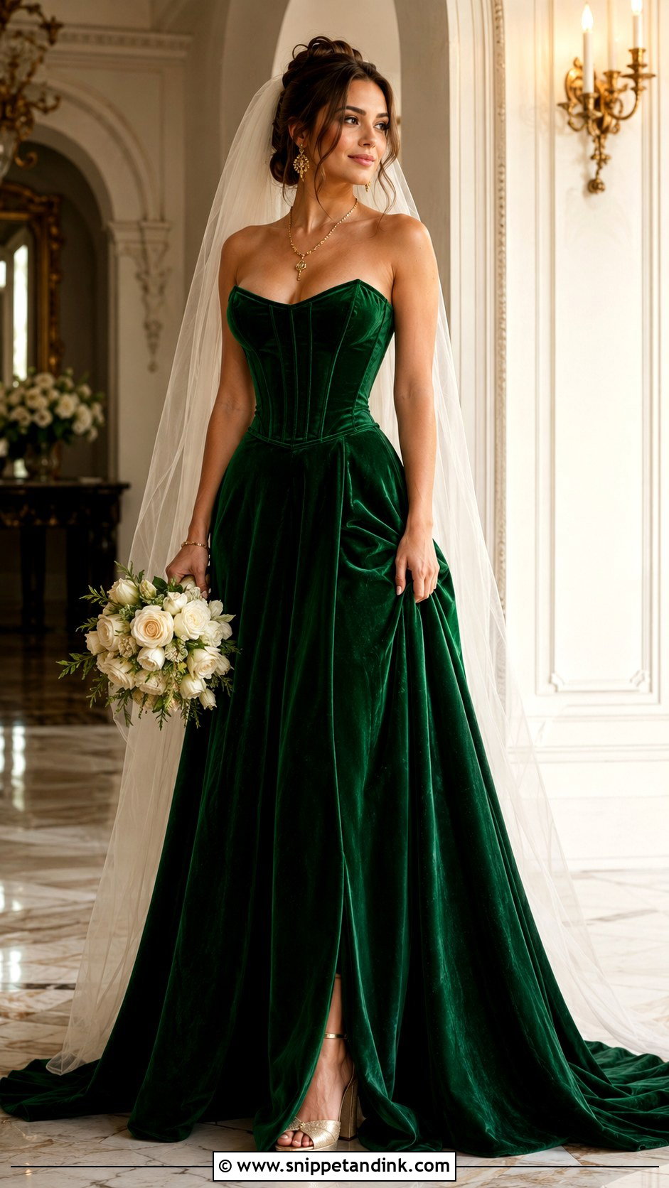Green Velvet Corset Wedding Dress - Snippet and Ink - 20 Green Velvet Wedding Dress Ideas
