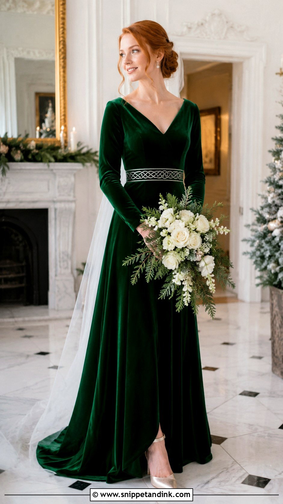 Green Velvet Irish Celtic Wedding Dress - Snippet and Ink - 20 Irish Celtic Wedding Dress Ideas