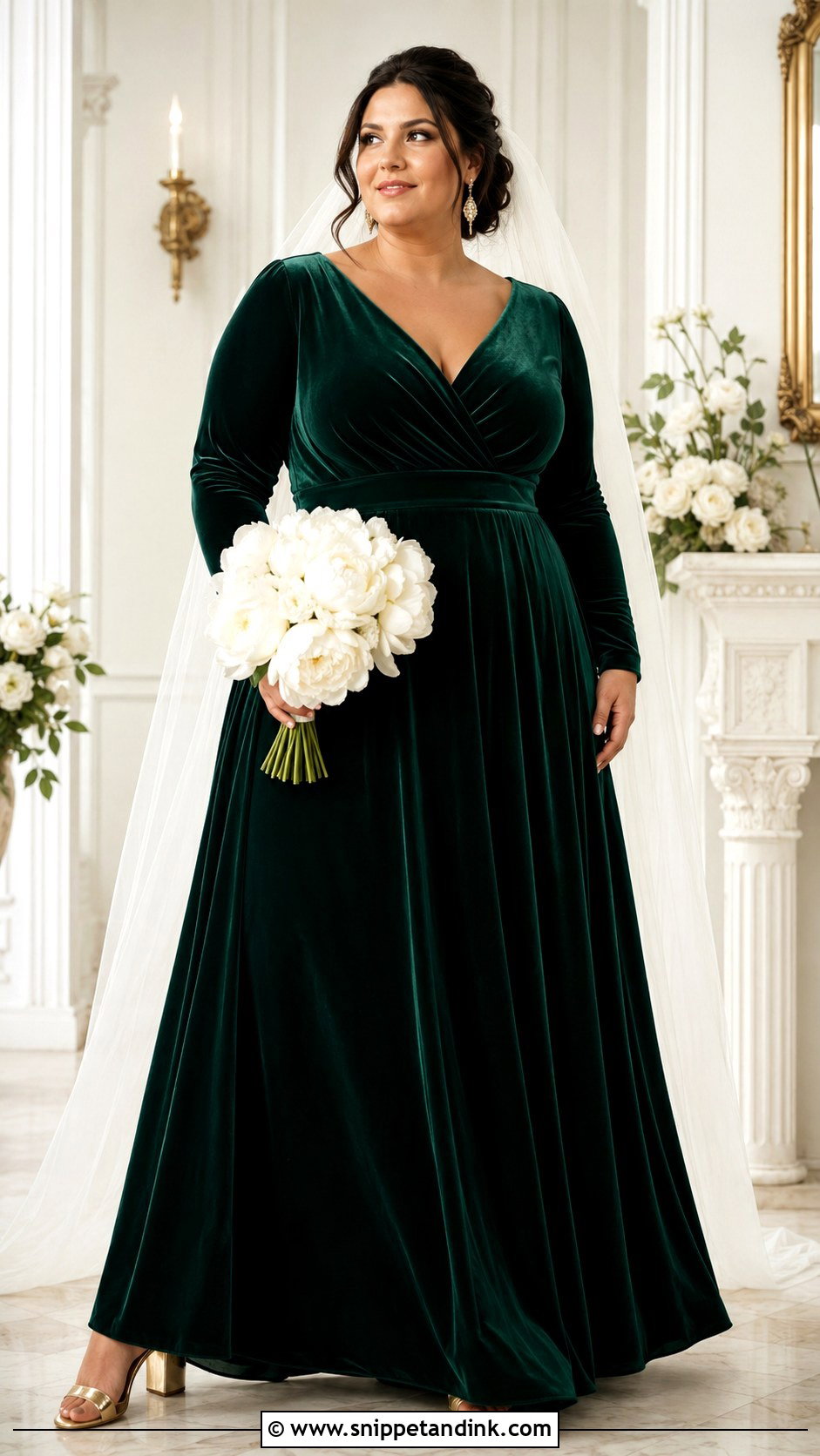 Green Velvet Plus Size Wedding Dress - Snippet and Ink - 20 Green Velvet Wedding Dress Ideas