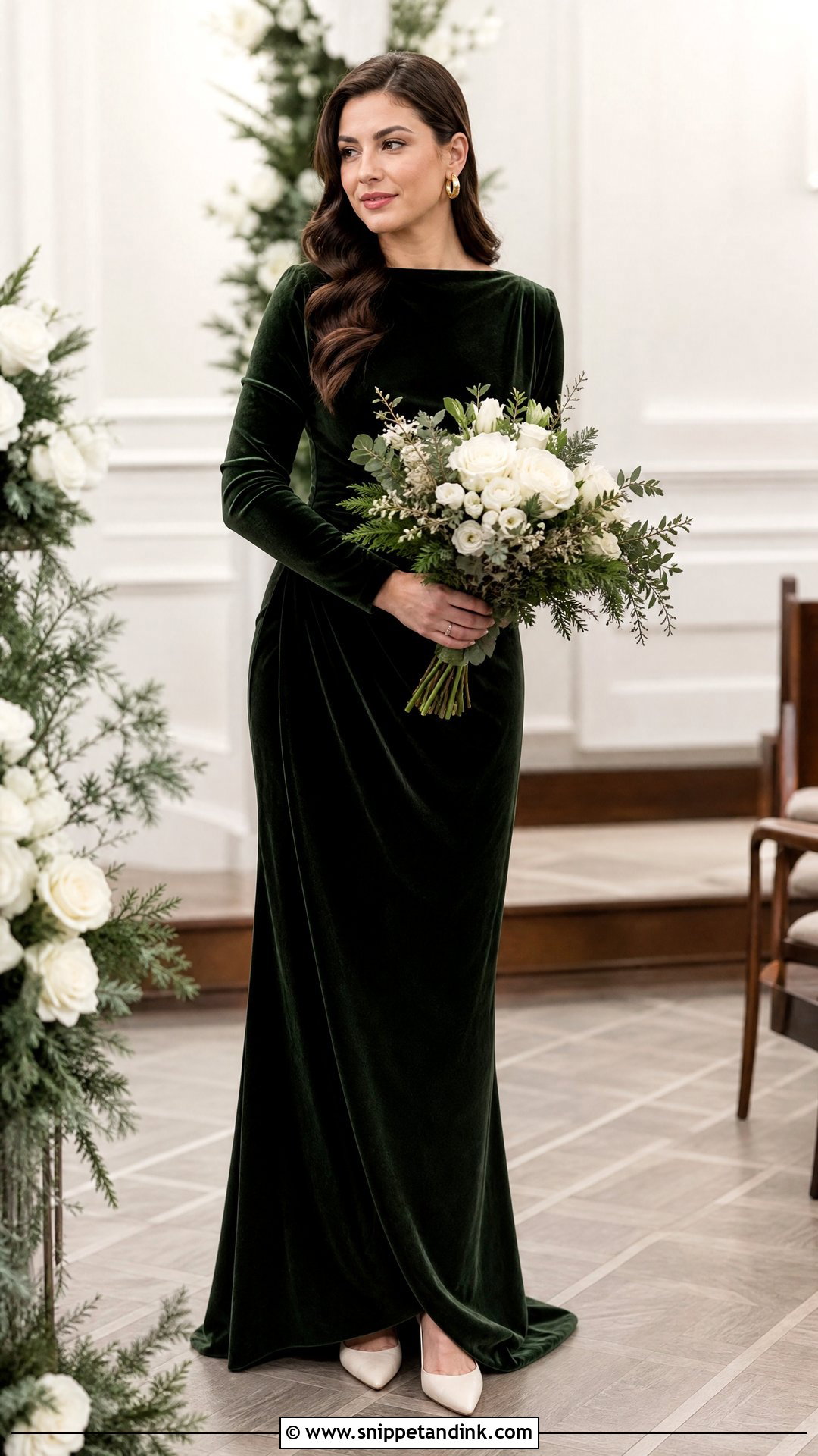 Green Velvet Wedding Dress With Closed Toe Heels - Snippet and Ink - 25 Green Wedding Dress for Bride Ideas