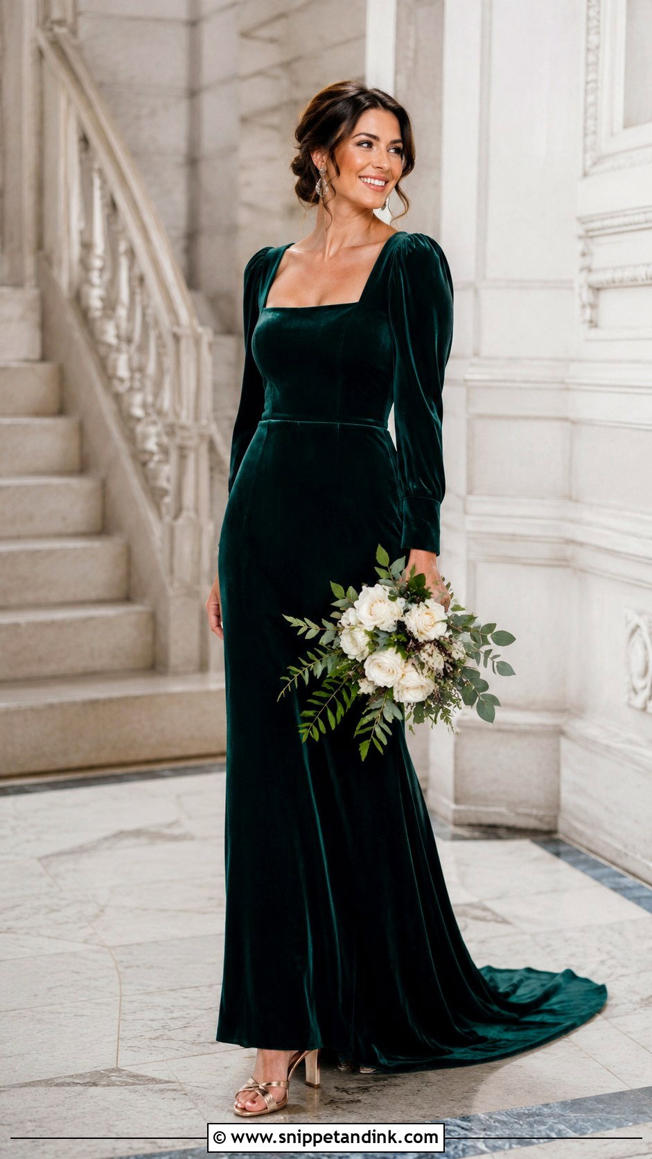 Green Velvet Wedding Dress - Snippet and Ink - 25 Green Wedding Dresses