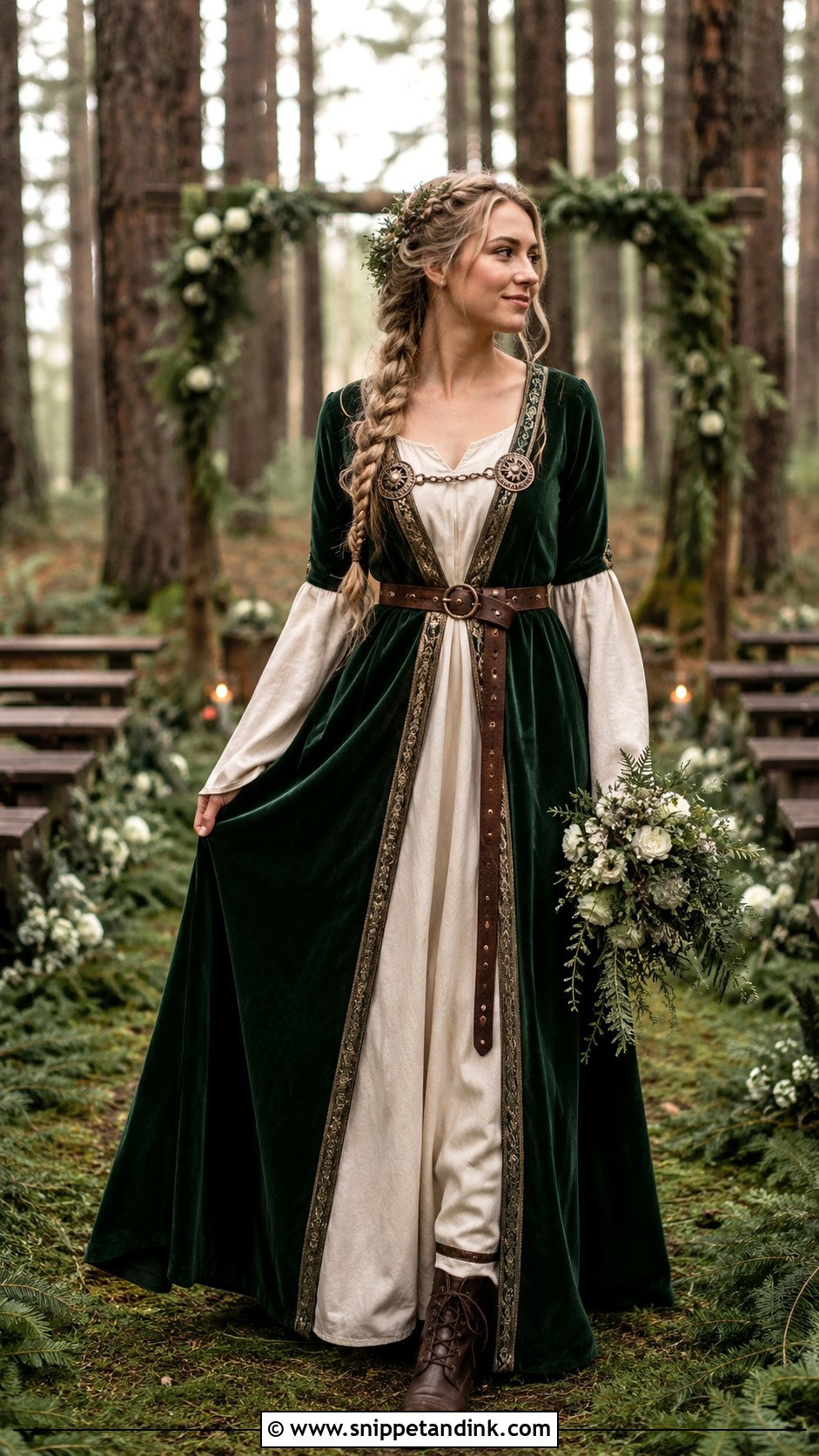 Green Viking Wedding Dress - Snippet and Ink - 30 Viking Wedding Dress Ideas