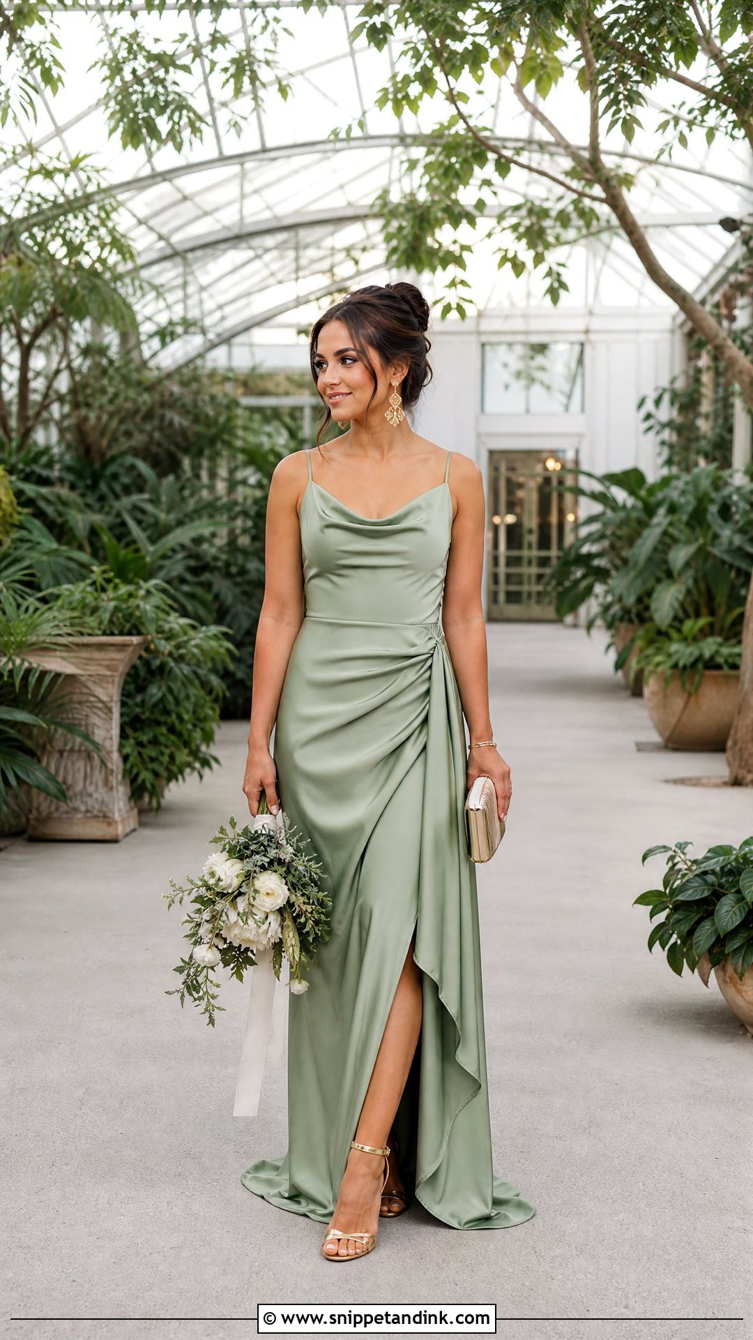 Green Wedding Dress With Gold Accessories - Snippet and Ink - 25 Quirky Wedding Dress Ideas