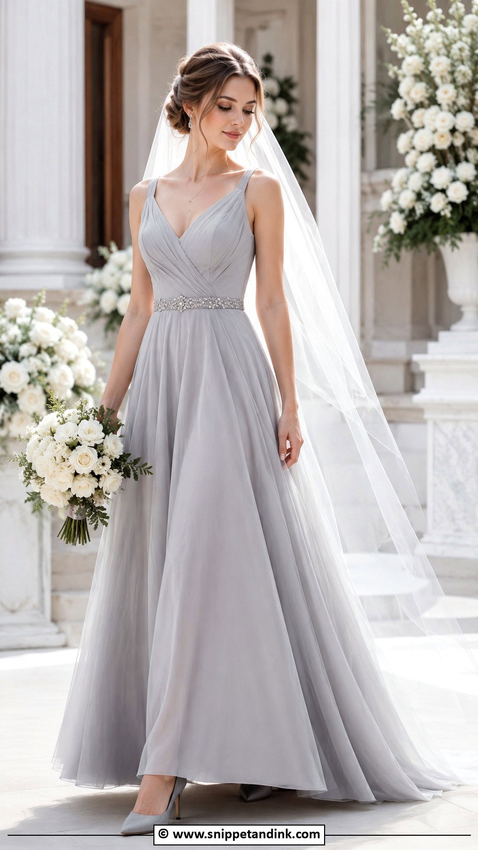 Grey A Line Wedding Dress - Snippet and Ink - 30 Grey Wedding Dress Ideas
