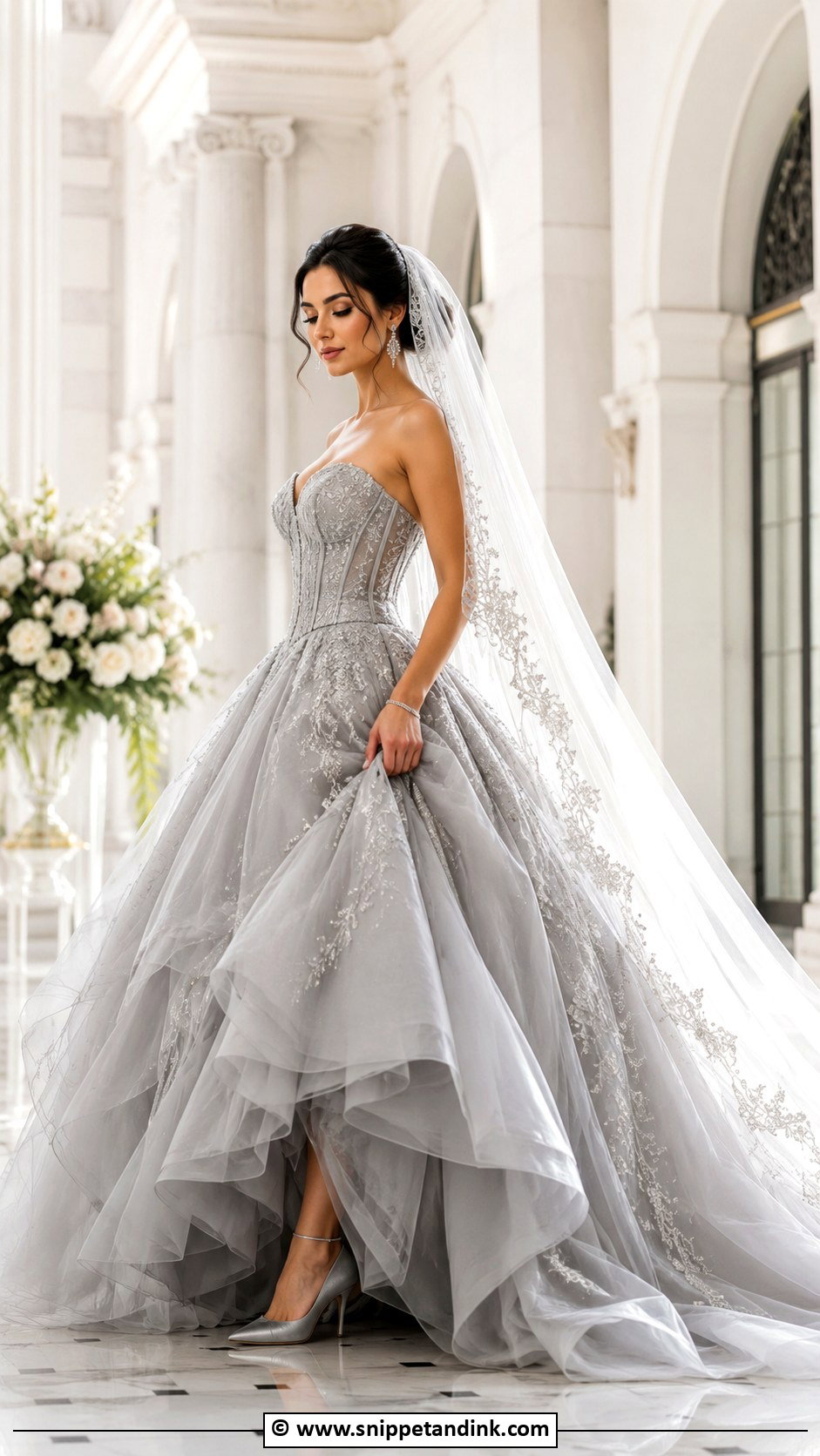 Grey Ball Gown Wedding Dress - Snippet and Ink - 30 Grey Wedding Dress Ideas