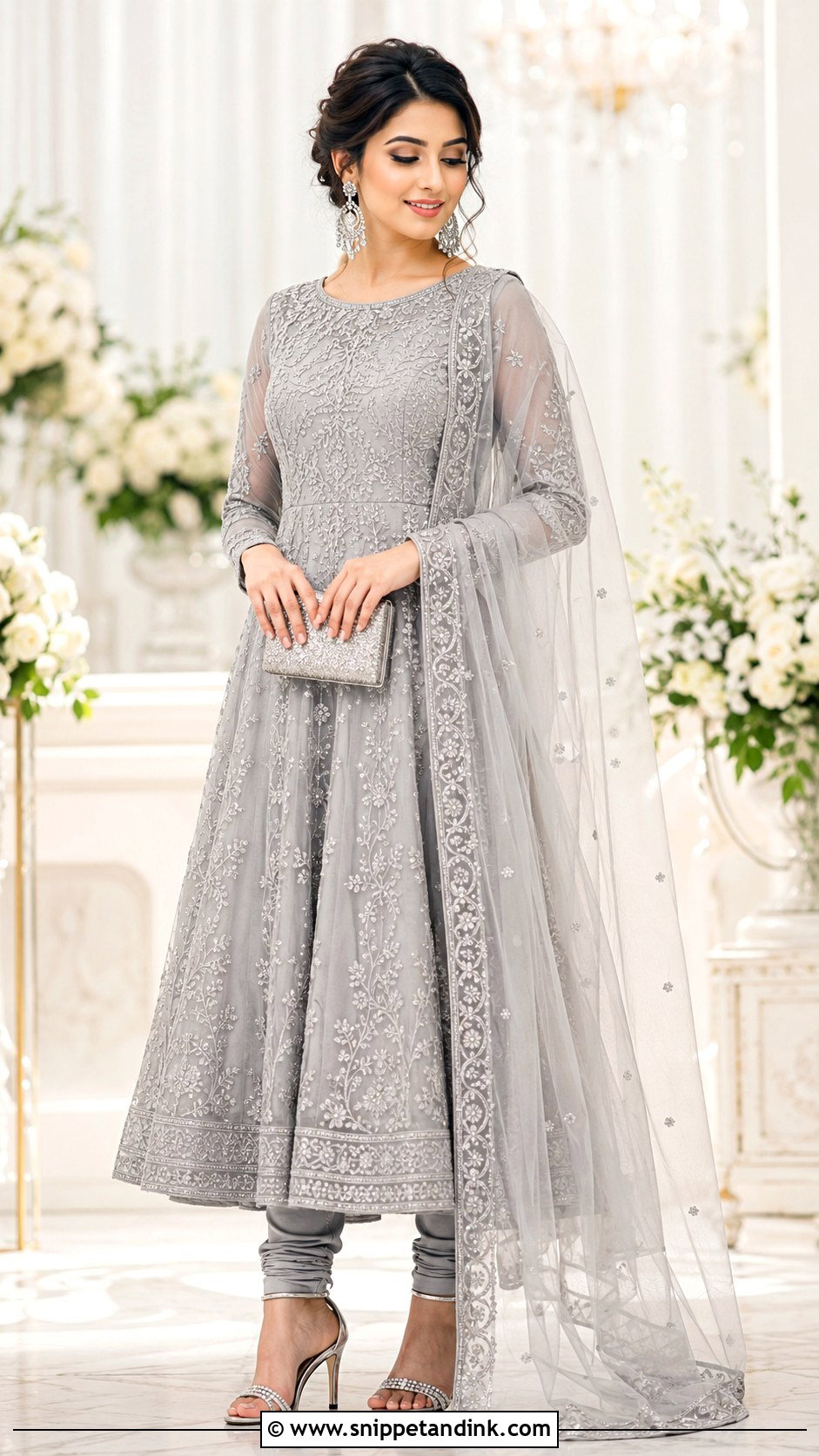 Grey Bridal Thread Work Salwar Suit - Snippet and Ink - 25 Bridal Salwar Suits Wedding