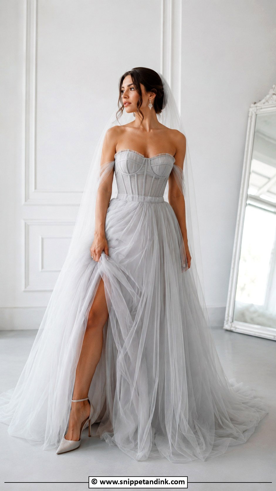 Grey Corset Wedding Dress - Snippet and Ink - 30 Grey Wedding Dress Ideas