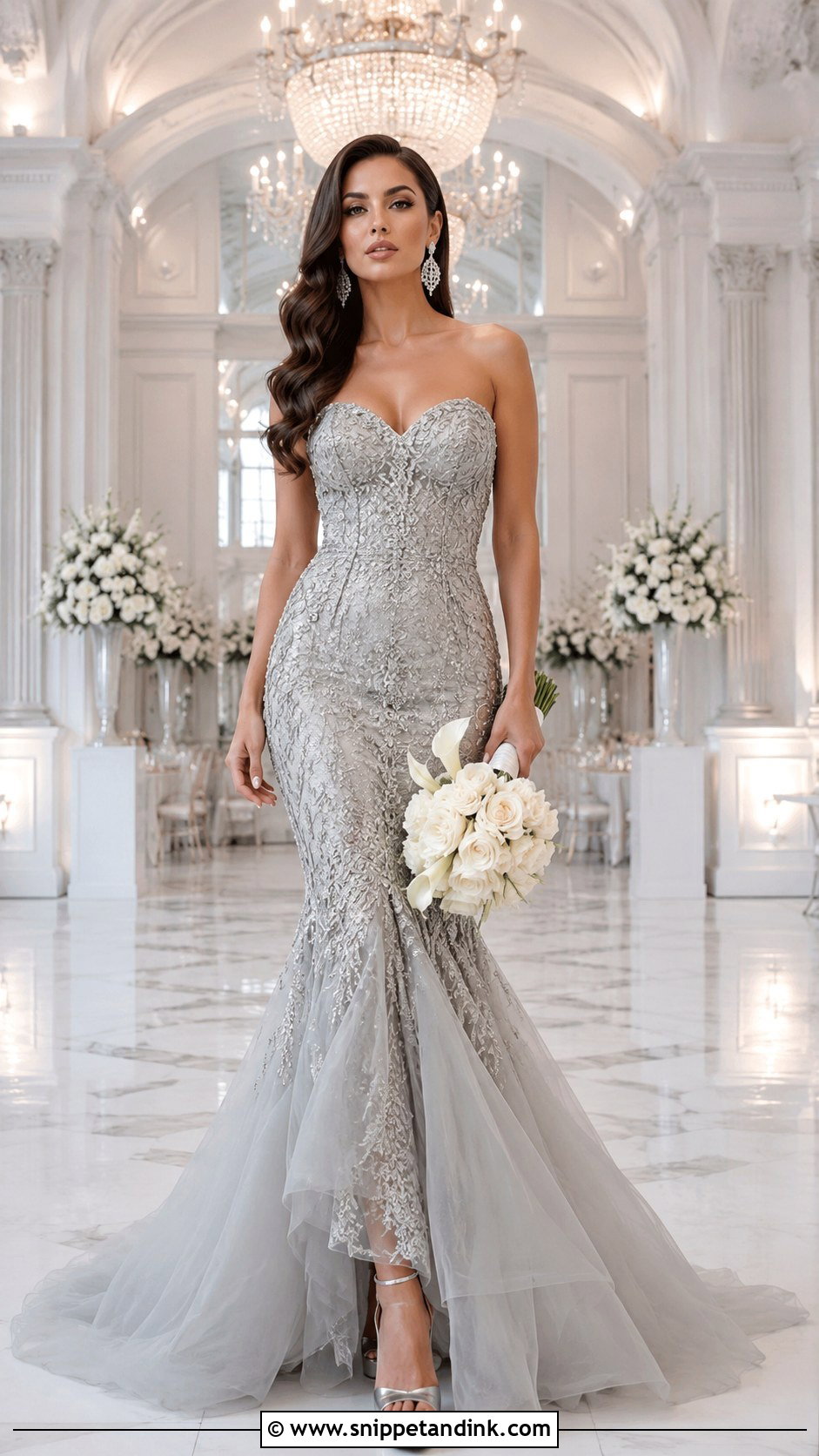 Grey Mermaid Bridal Dress - Snippet and Ink - 20 Grey Bridal Dress Ideas