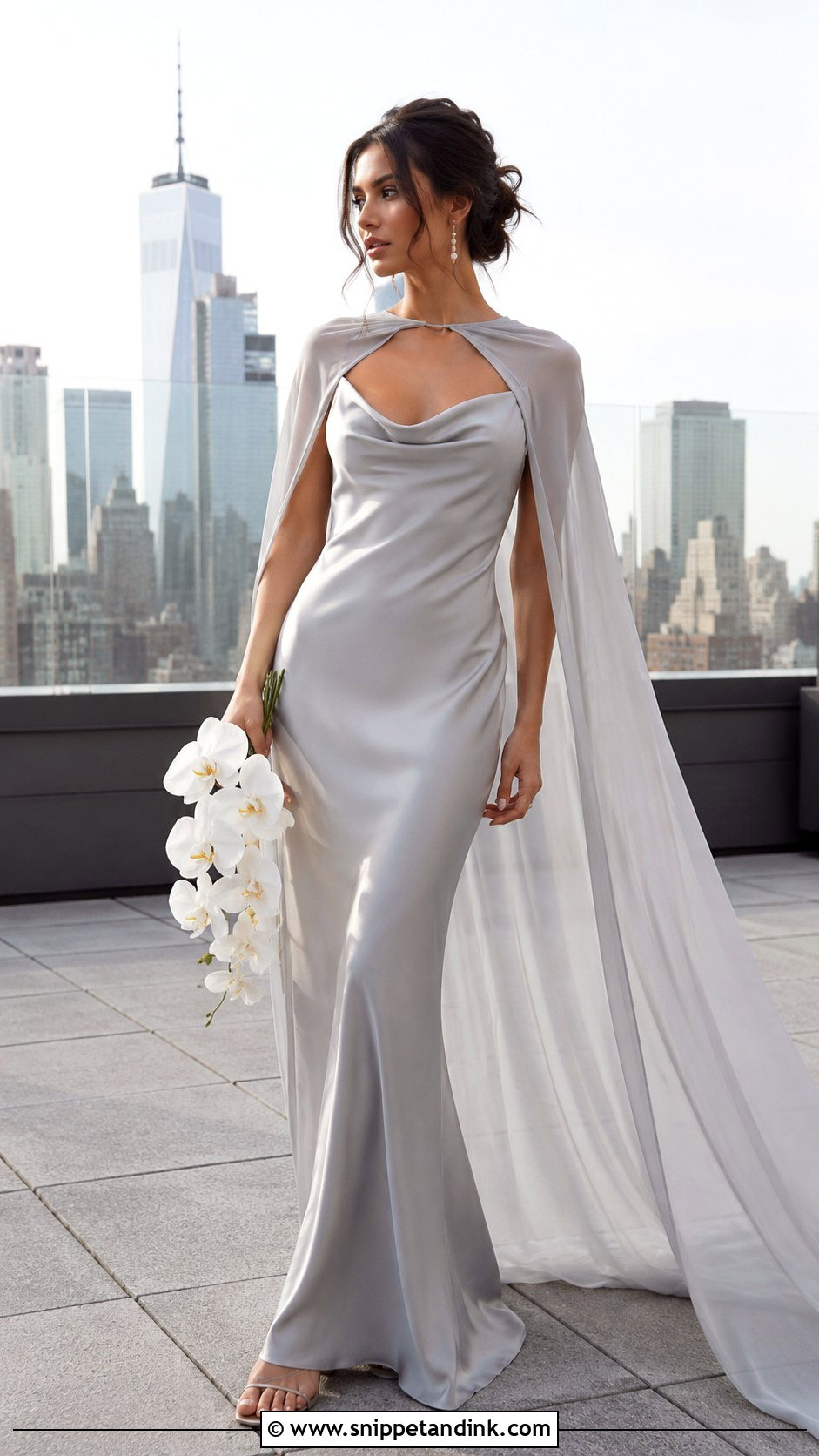 Grey Satin Slip Bridal Dress - Snippet and Ink - 20 Grey Bridal Dress Ideas