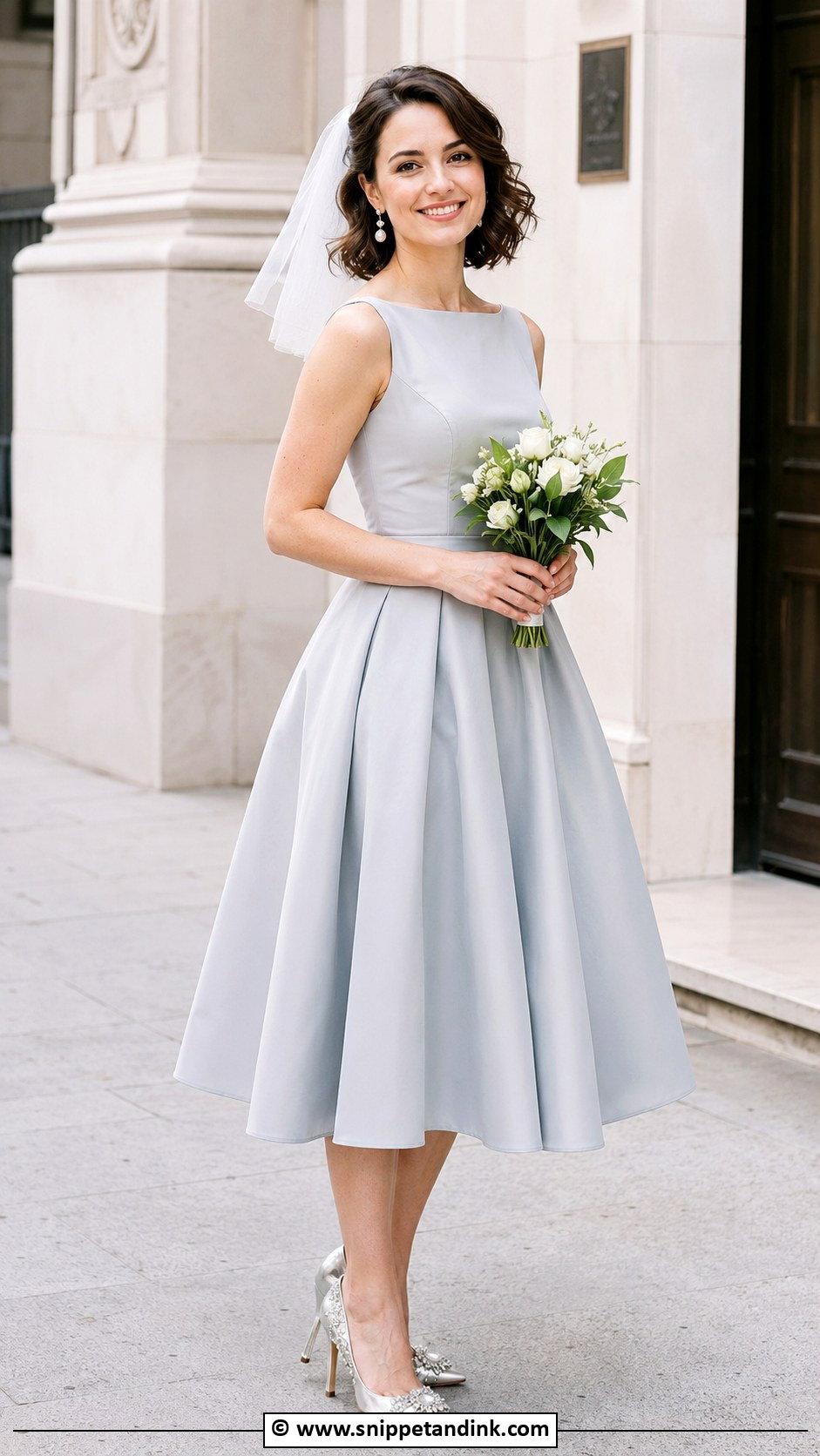 Grey Tea Length Wedding Dress - Snippet and Ink - 30 Grey Wedding Dress Ideas
