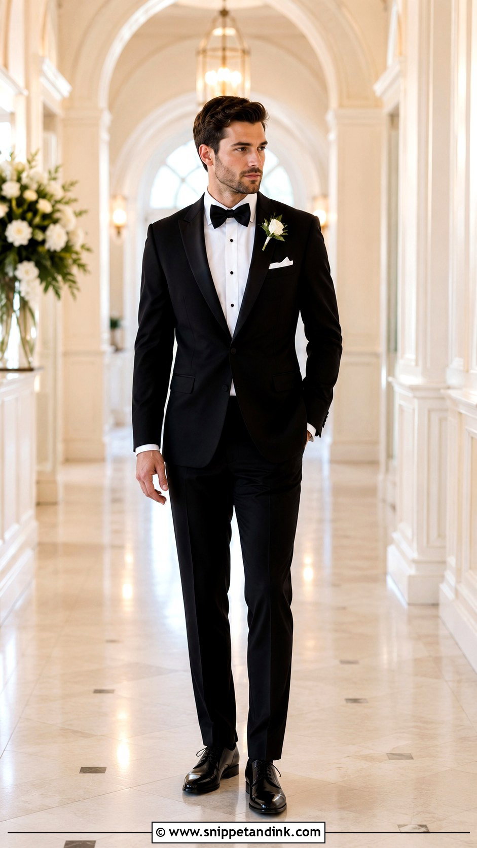 Groomsmen Black Tuxedo Outfit - Snippet and Ink - 25 Bridal Party Outfits