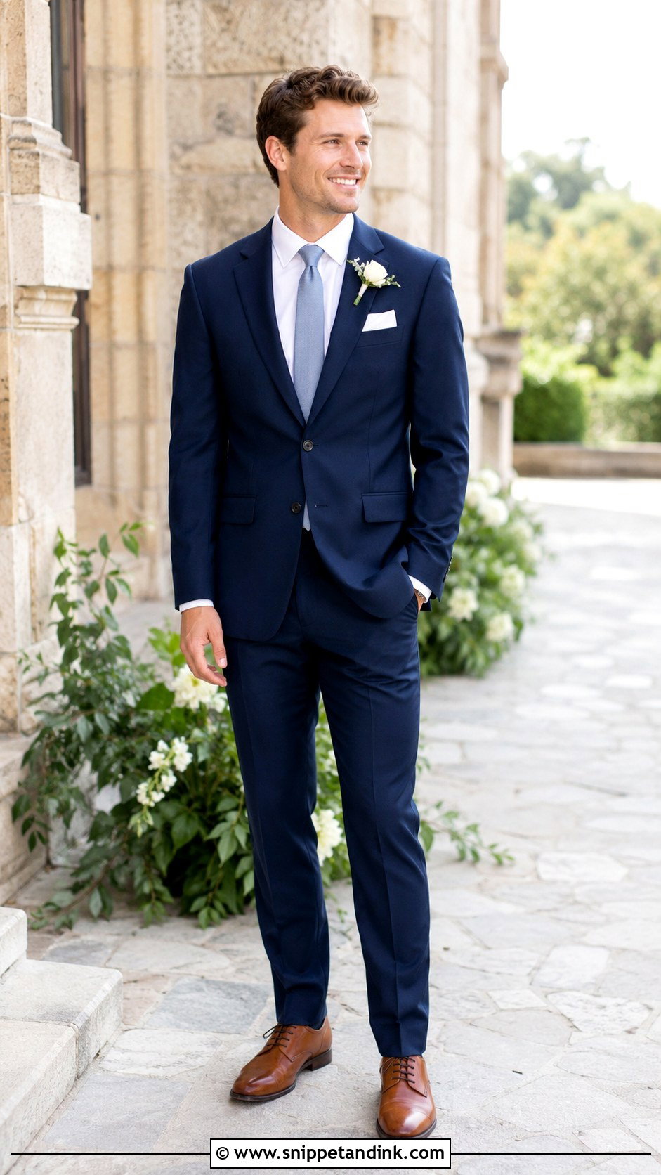 Groomsmen Navy Suit Outfit - Snippet and Ink - 25 Bridal Party Outfits