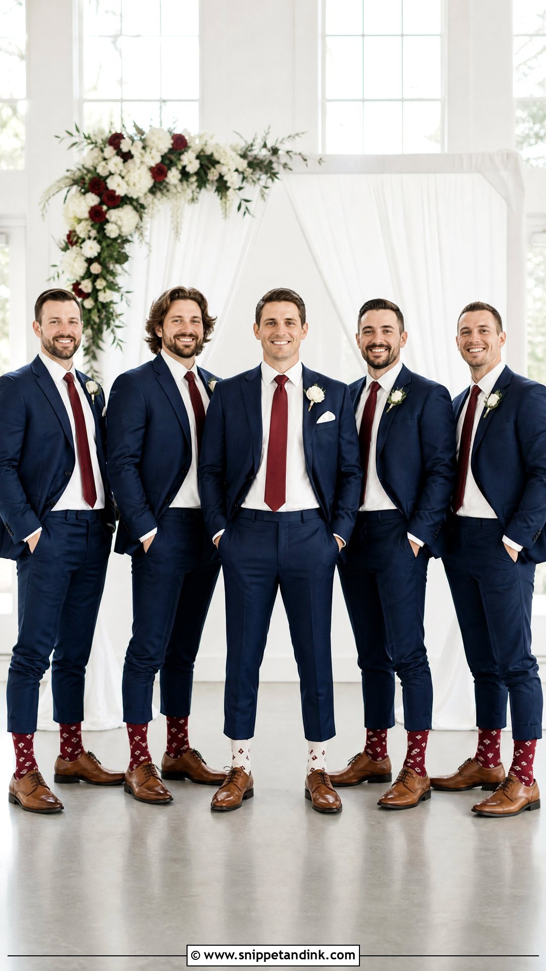 Groomsmen Suits With Matching Wedding Socks - Snippet and Ink - 20 Wedding Socks Ideas