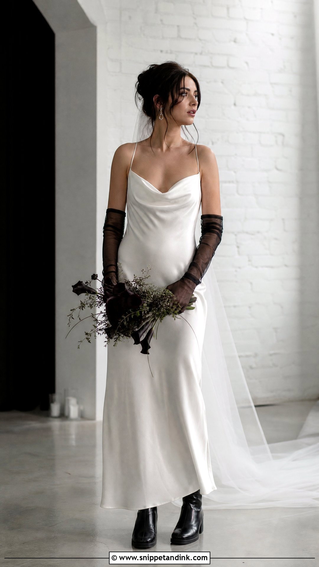Grunge Wedding Dress With Gloves - Snippet and Ink - 25 Grunge Wedding Dress Ideas