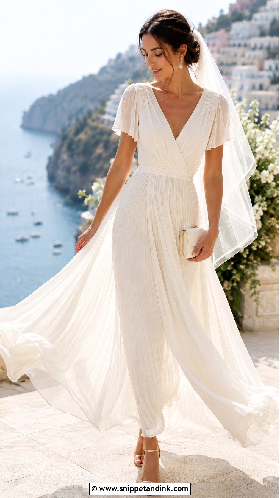 Gucci Pleated Chiffon Wedding Dress - Snippet and Ink - 20 Gucci Wedding Dress Ideas