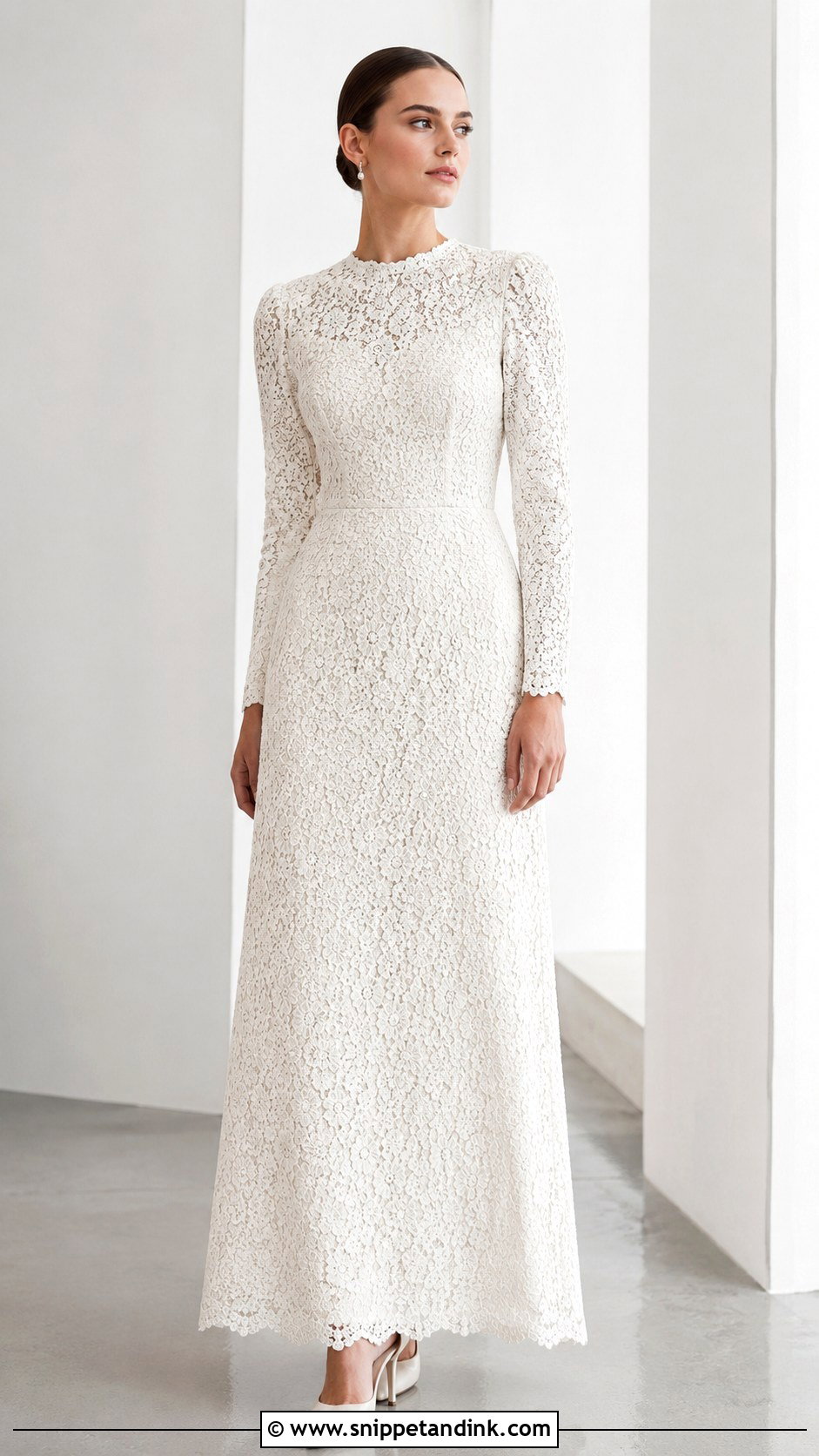Guipure Lace Wedding Dress - Snippet and Ink - 25 Modest Lace Wedding Dresses