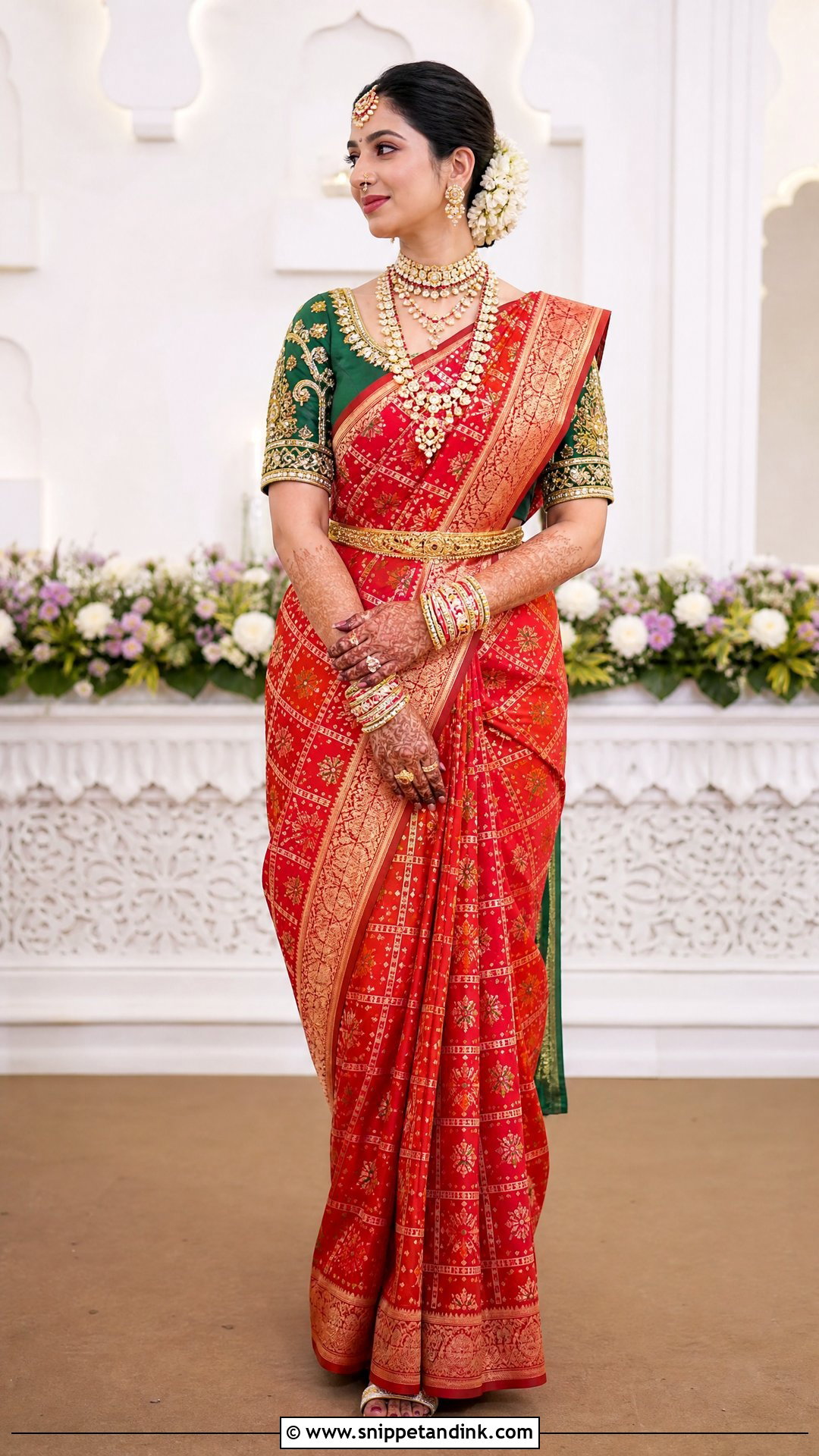 Gujarati Bride Gharchola Saree - Snippet and Ink - 20 Gujrati Bride Outfit Ideas