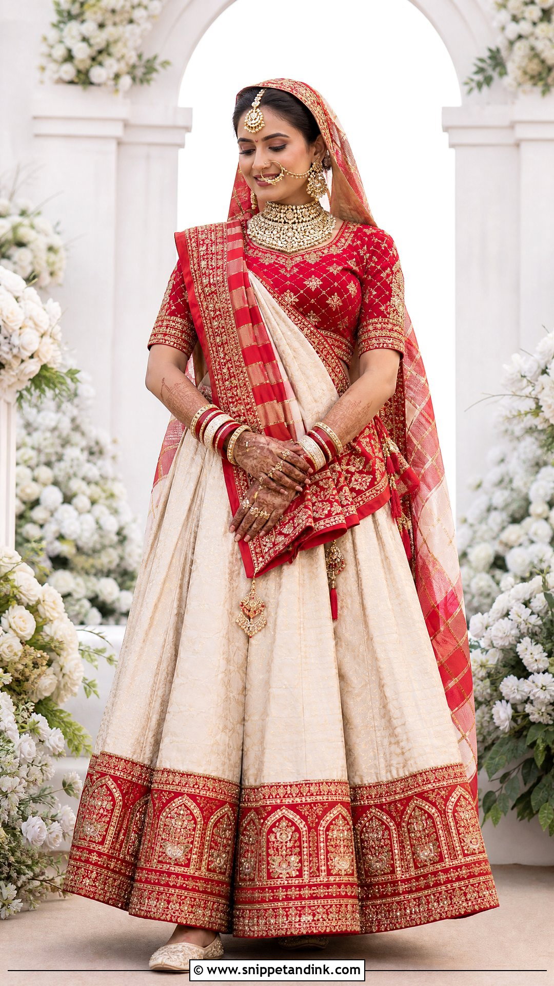 Gujarati Bride Panetar Lehenga - Snippet and Ink - 20 Gujrati Bride Outfit Ideas