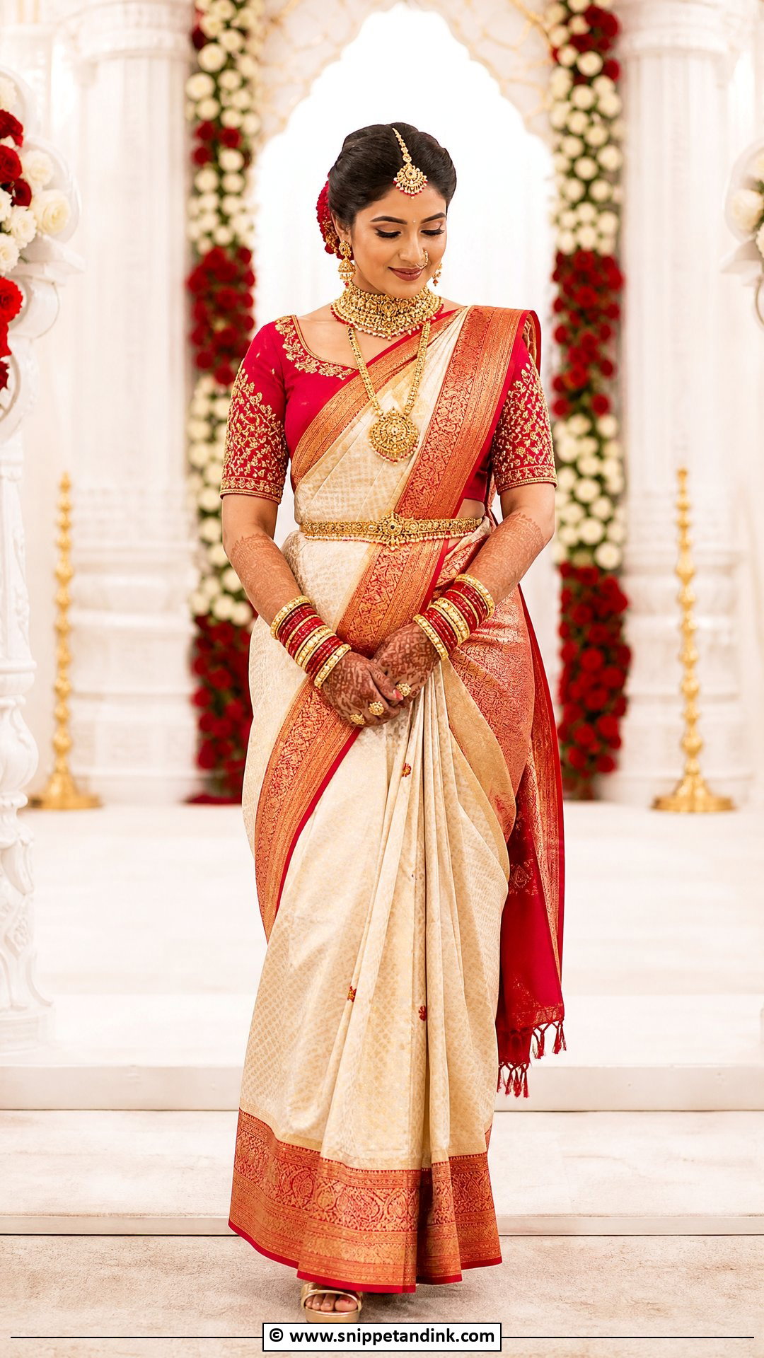 Gujarati Bride Panetar Saree Outfit - Snippet and Ink - 35 Indian Bride Ideas