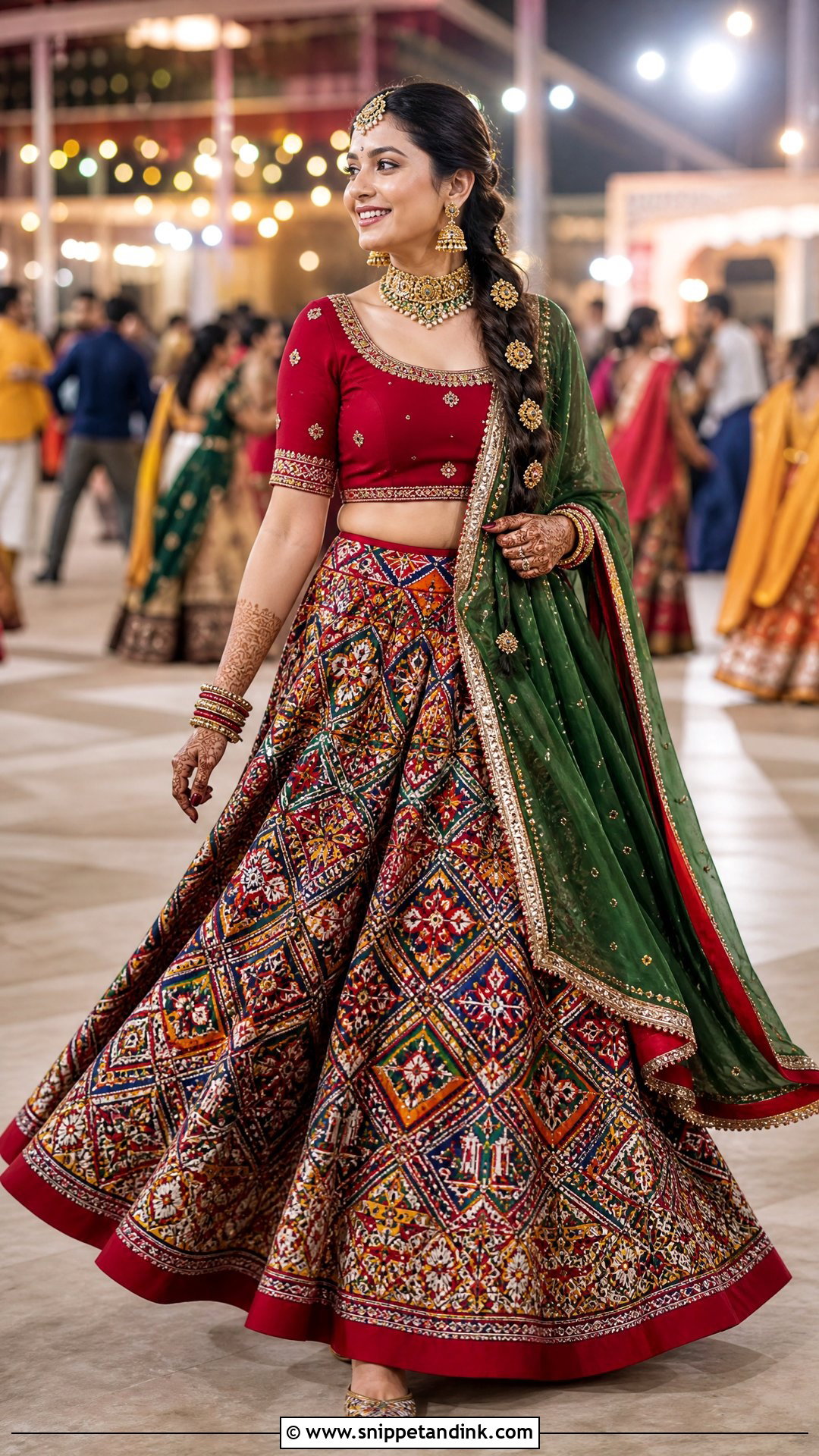 Gujarati Bride Patola Lehenga - Snippet and Ink - 20 Gujrati Bride Outfit Ideas