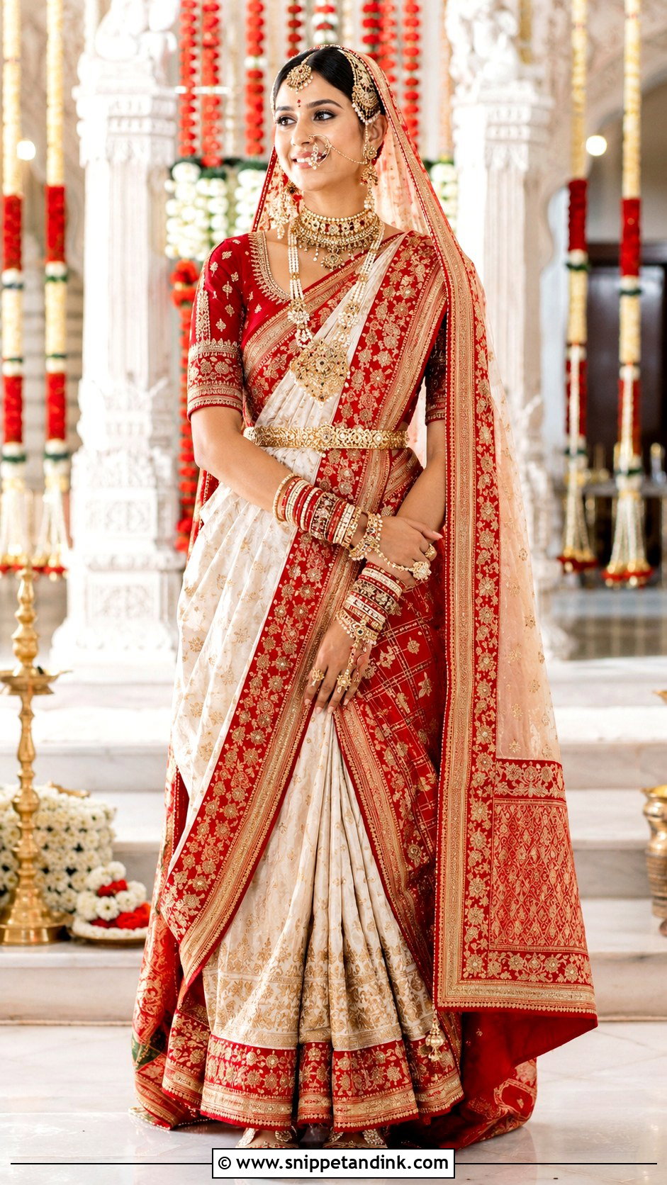 Gujarati Panetar And Gharchola Bridal Saree - Snippet and Ink - 20 Bridal Traditional Outfit Ideas