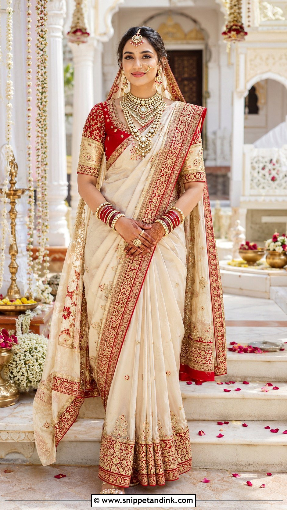 Gujarati Panetar Bridal Saree - Snippet and Ink - 20 Indian Style Dulhan Dress Ideas