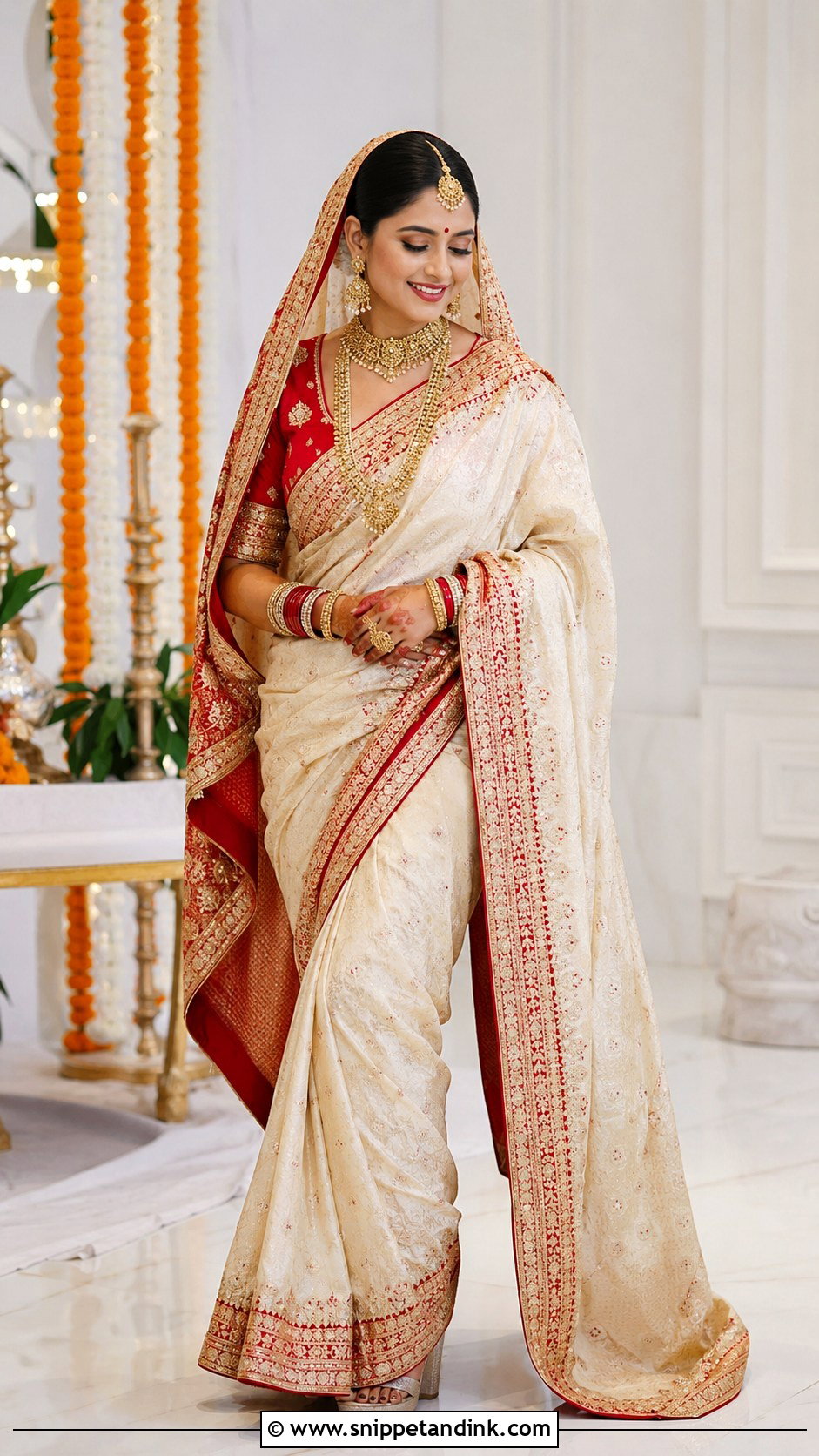Gujarati Panetar Saree Bride - Snippet and Ink - 25 Bride Traditional Outfit Ideas