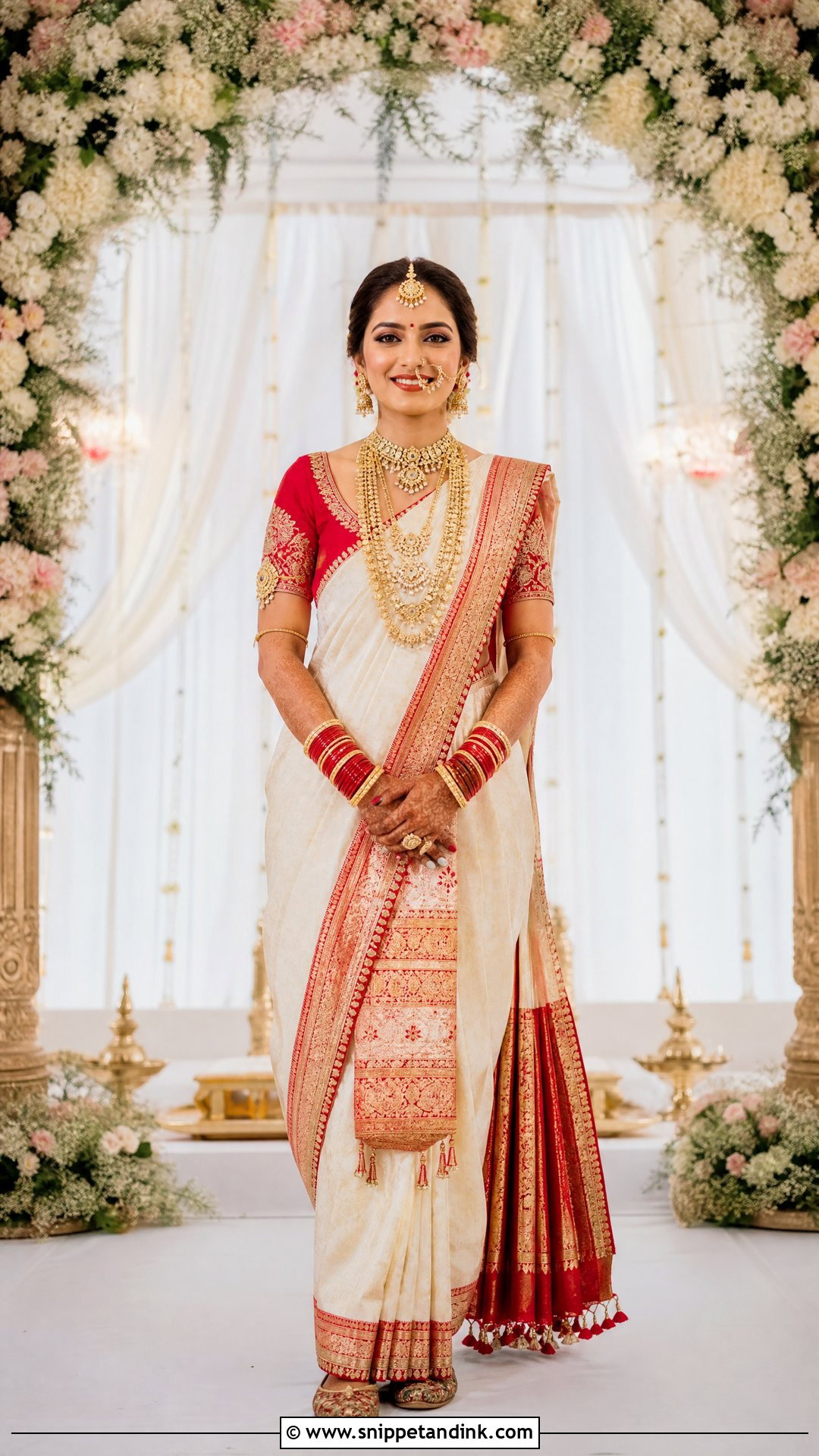 Gujarati Panetar Saree for Phera - Snippet and Ink - 20 Phera Outfit Bride Ideas